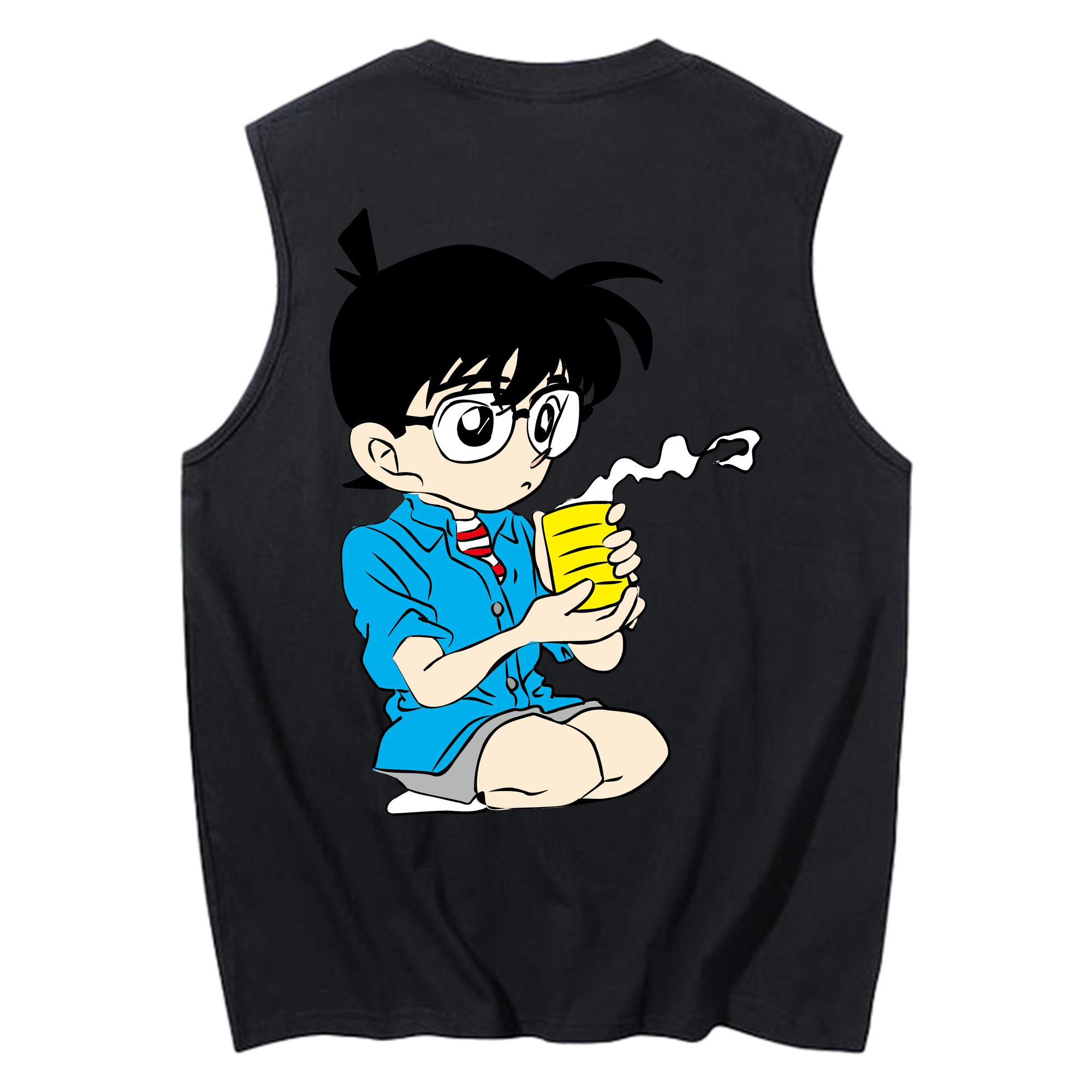 （画像用） 名探偵コナン 江戸川 コナン Detective Conan Conan Edogawa コットン100％タンクトップ（背面プリント）