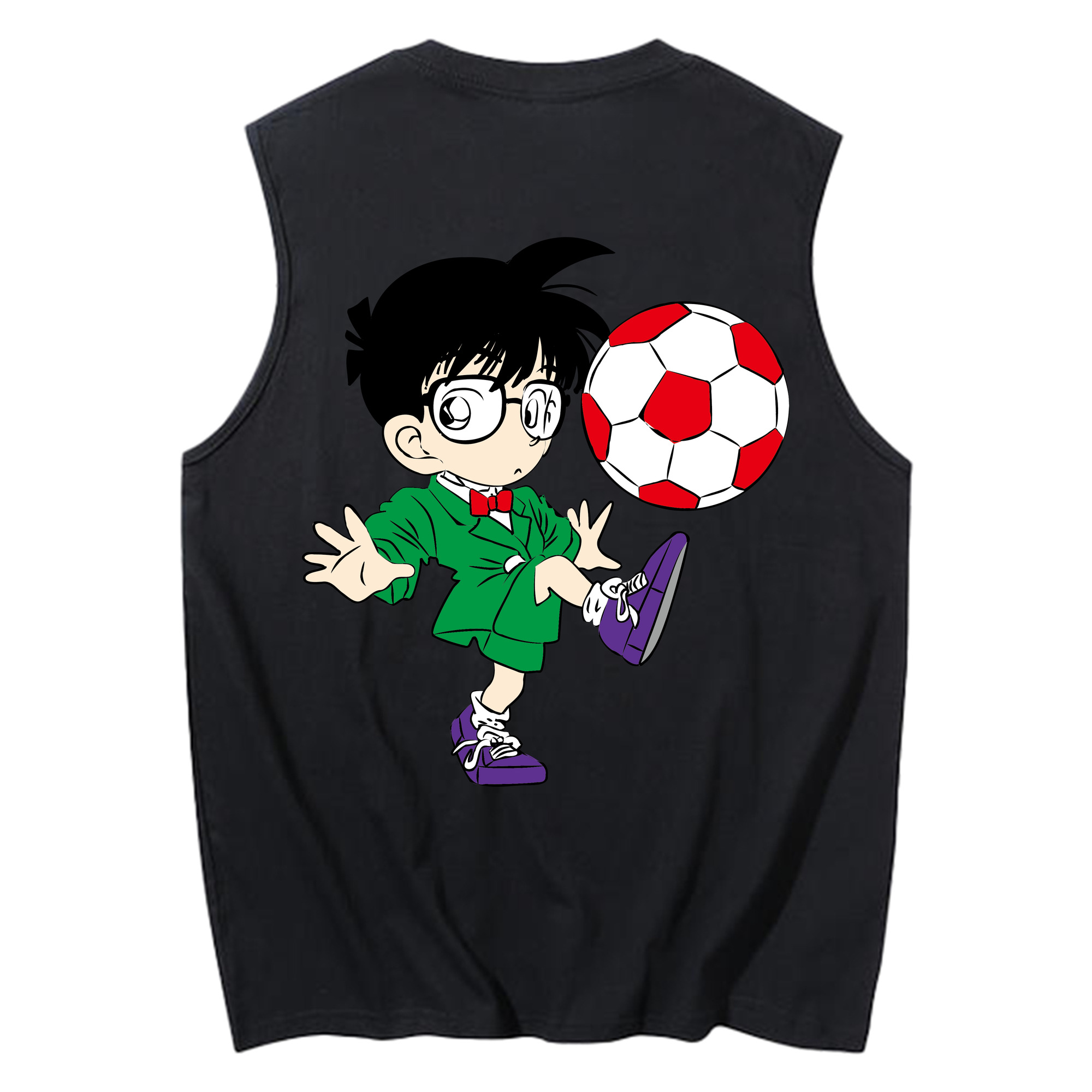 （画像用） 名探偵コナン 江戸川 コナン Detective Conan Conan Edogawa コットン100％タンクトップ（背面プリント）