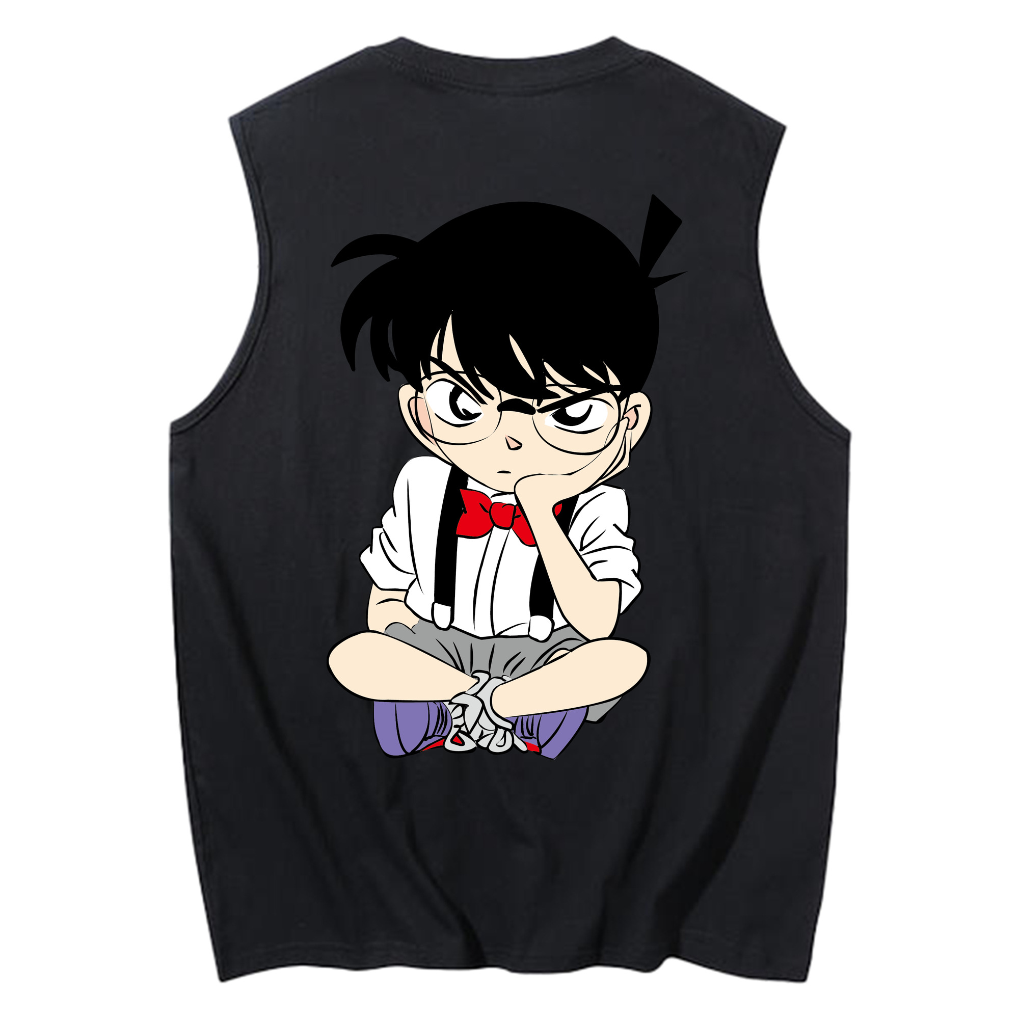 （画像用） 名探偵コナン 江戸川 コナン Detective Conan Conan Edogawa コットン100％タンクトップ（背面プリント）