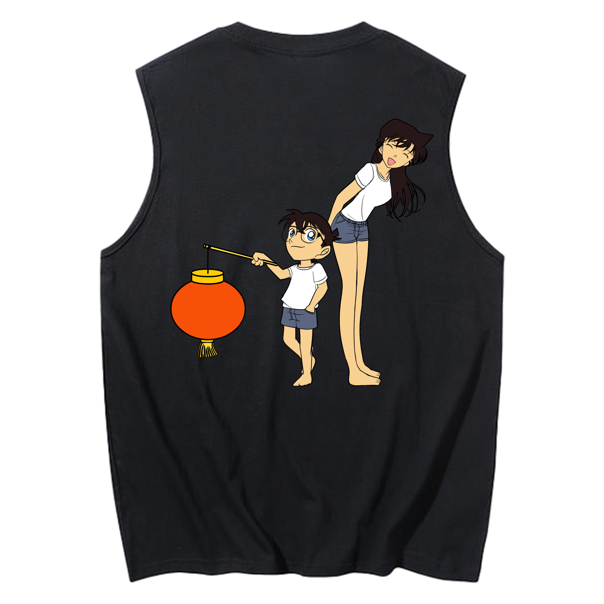 （画像用） 名探偵コナン 毛利 蘭 もうり らん、モーリ ラン Detective Conan Rachel Moore コットン100％タンクトップ（背面プリント）