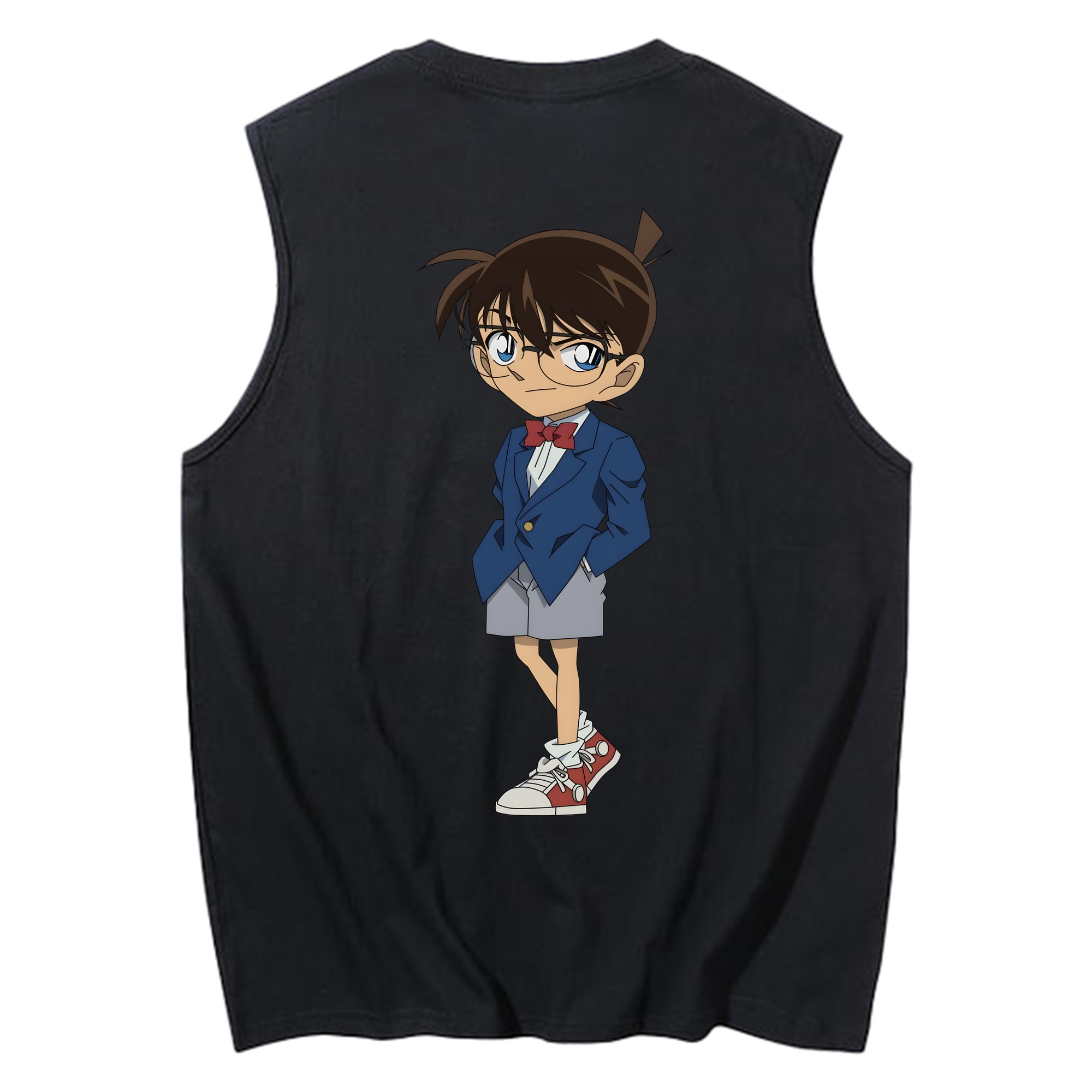 （画像用） 名探偵コナン 江戸川 コナン Detective Conan Conan Edogawa コットン100％タンクトップ（背面プリント）