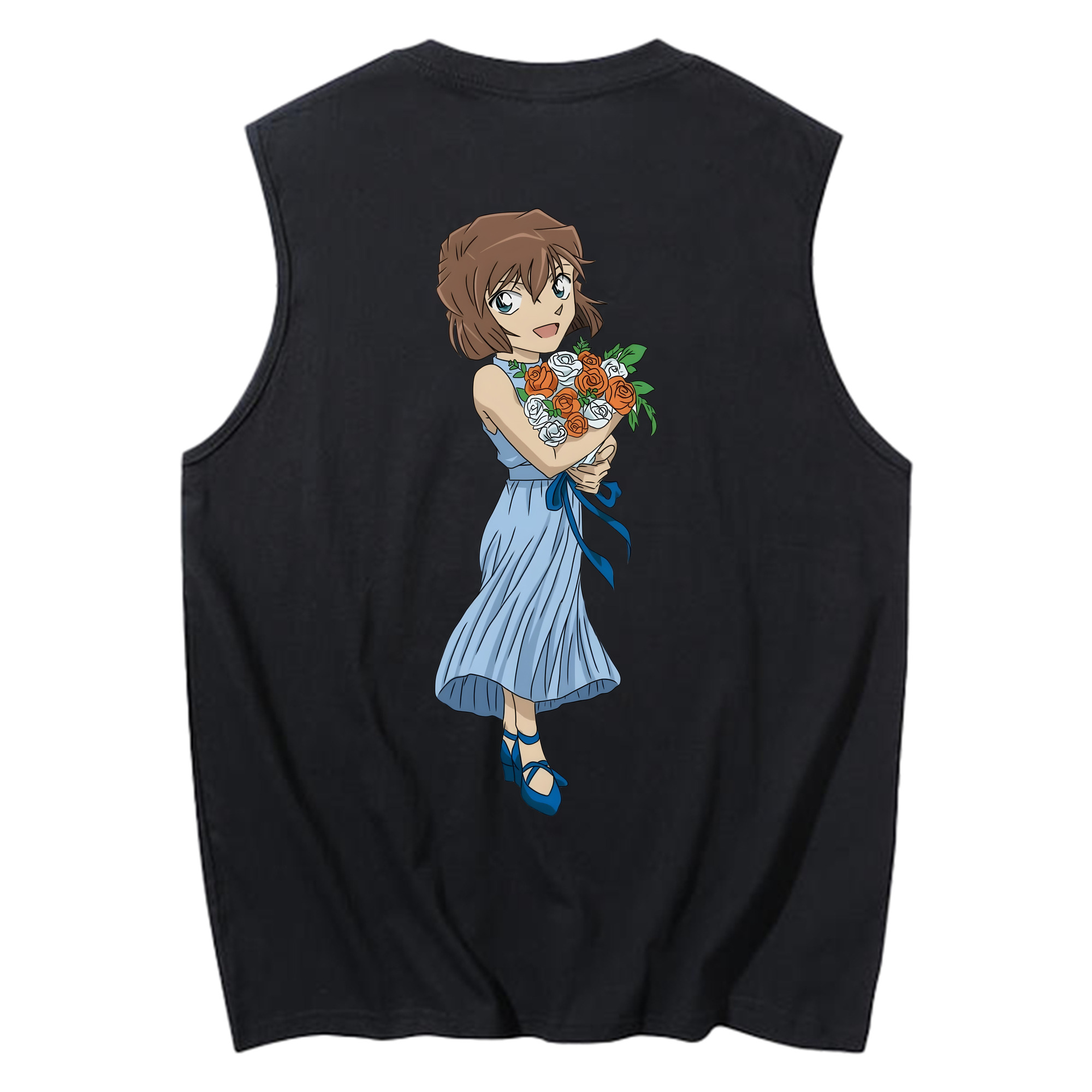 （画像用） 名探偵コナン 灰原 哀 はいばら あい Detective Conan Anita Hailey、Vi Graythorn Haibara Ai コットン100％タンクトップ（背面プリント）