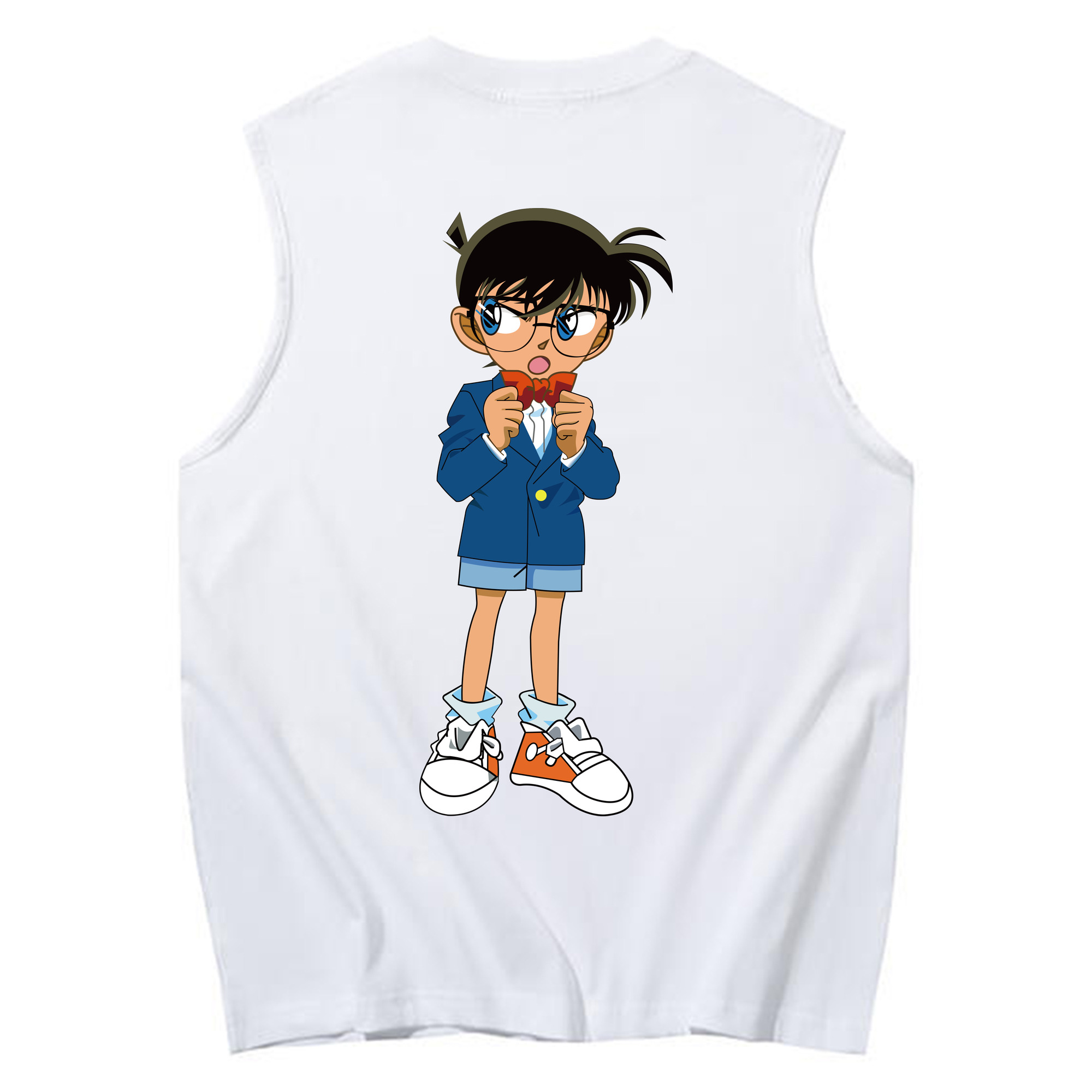 （画像用） 名探偵コナン 江戸川 コナン Detective Conan Conan Edogawa コットン100％タンクトップ（背面プリント）