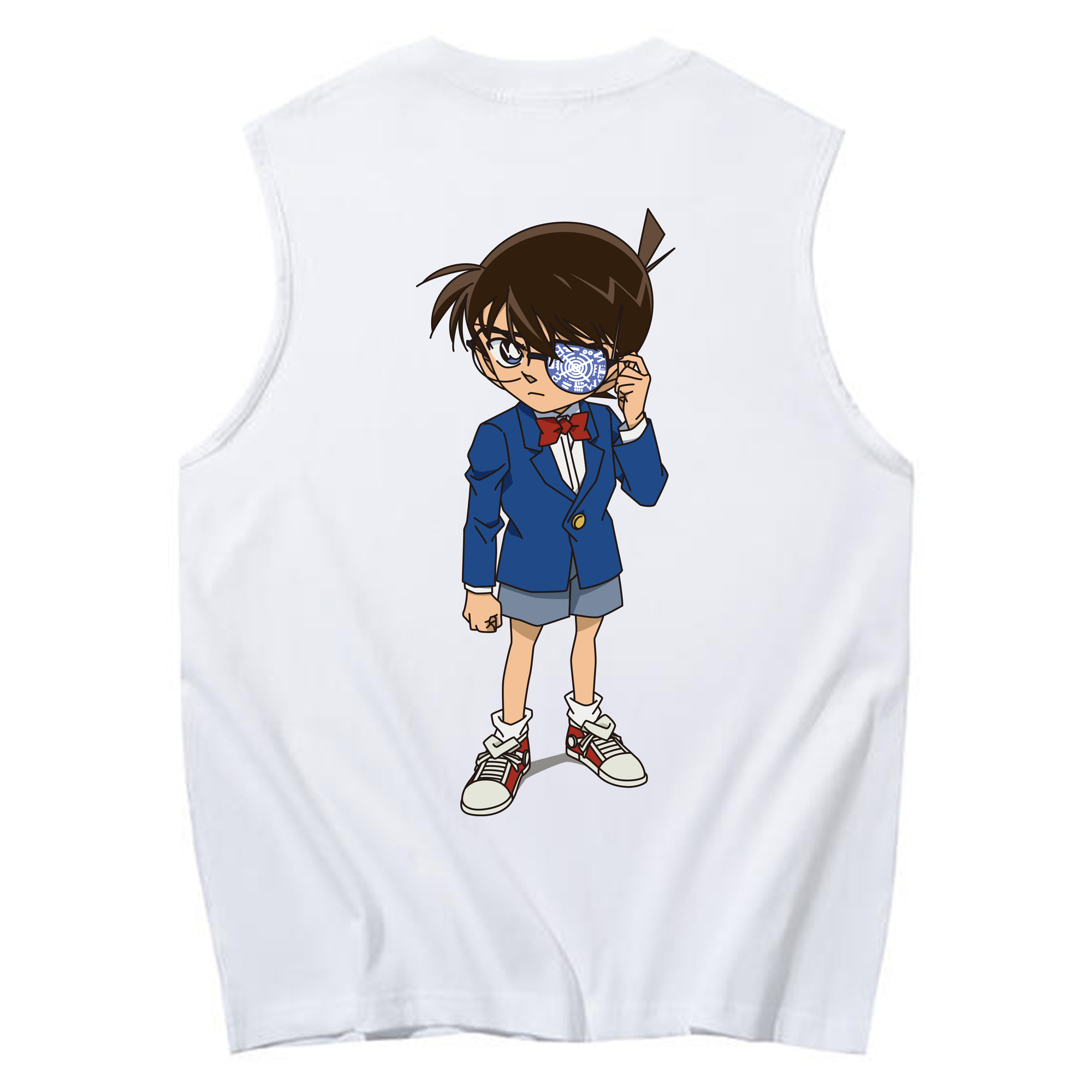 （画像用） 名探偵コナン 江戸川 コナン Detective Conan Conan Edogawa コットン100％タンクトップ（背面プリント）