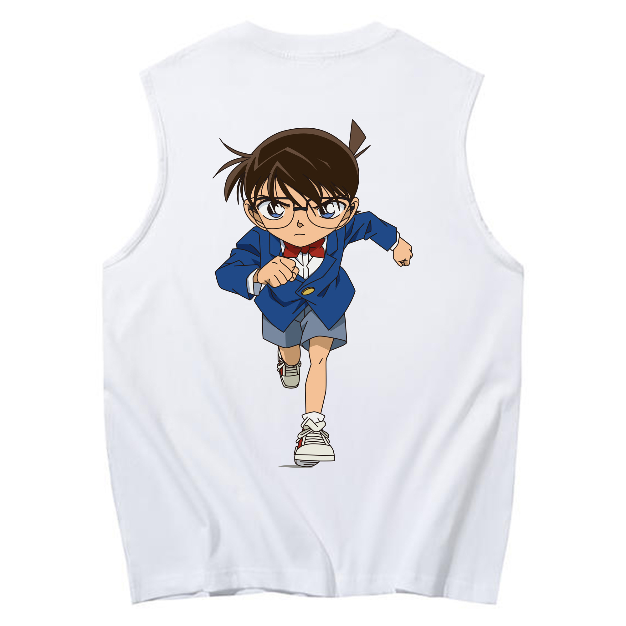 （画像用） 名探偵コナン 江戸川 コナン Detective Conan Conan Edogawa コットン100％タンクトップ（背面プリント）