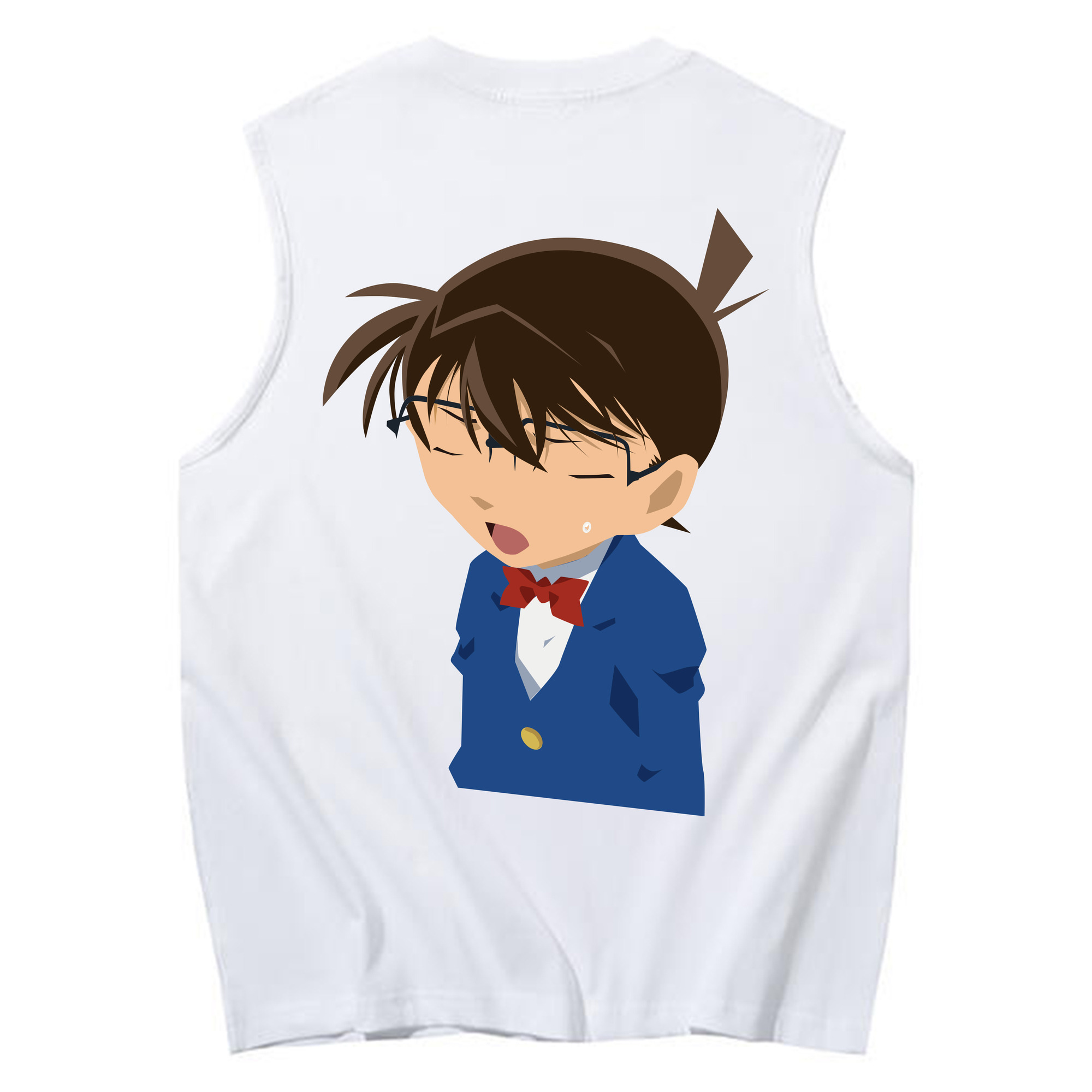 （画像用） 名探偵コナン 江戸川 コナン Detective Conan Conan Edogawa コットン100％タンクトップ（背面プリント）