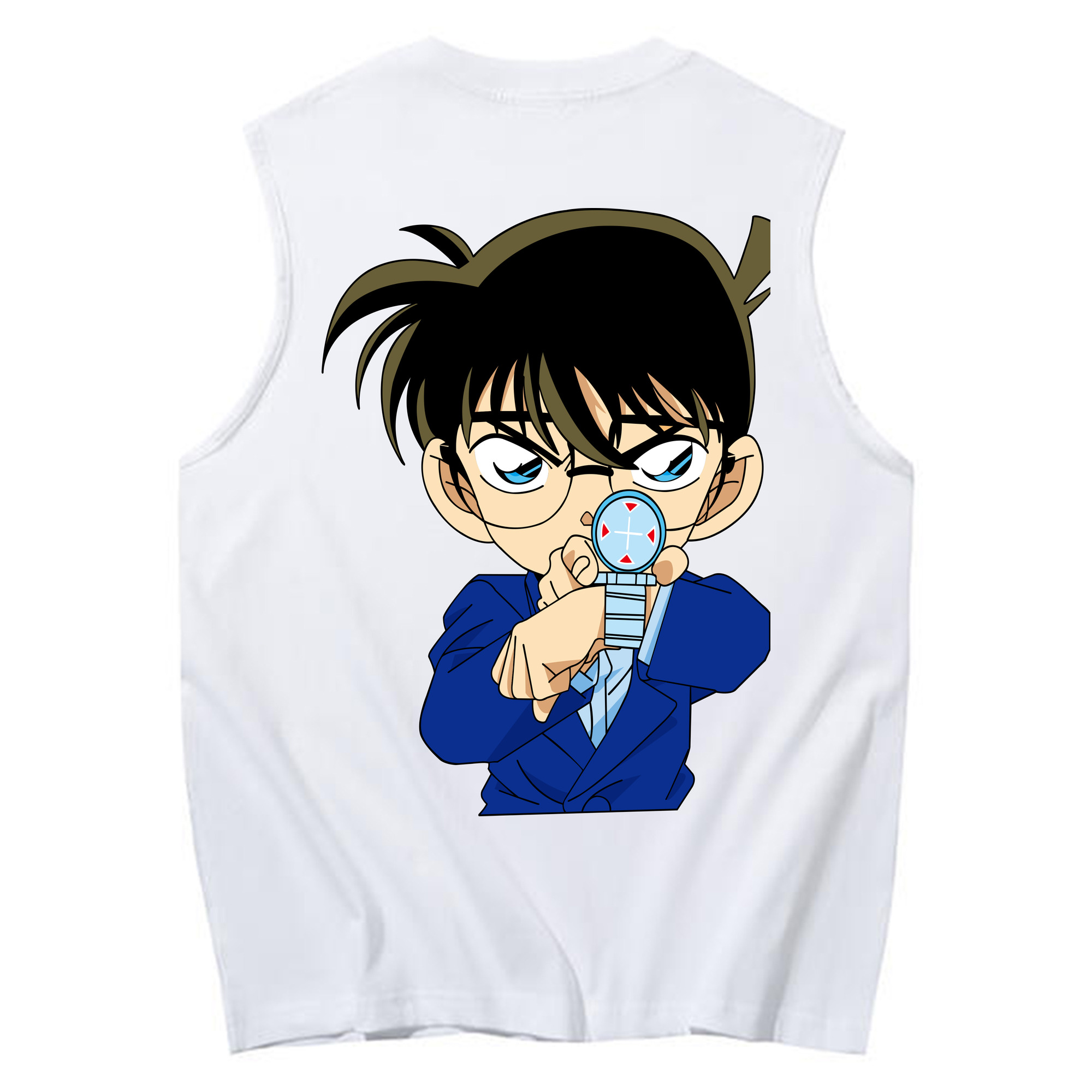 （画像用） 名探偵コナン 江戸川 コナン Detective Conan Conan Edogawa コットン100％タンクトップ（背面プリント）