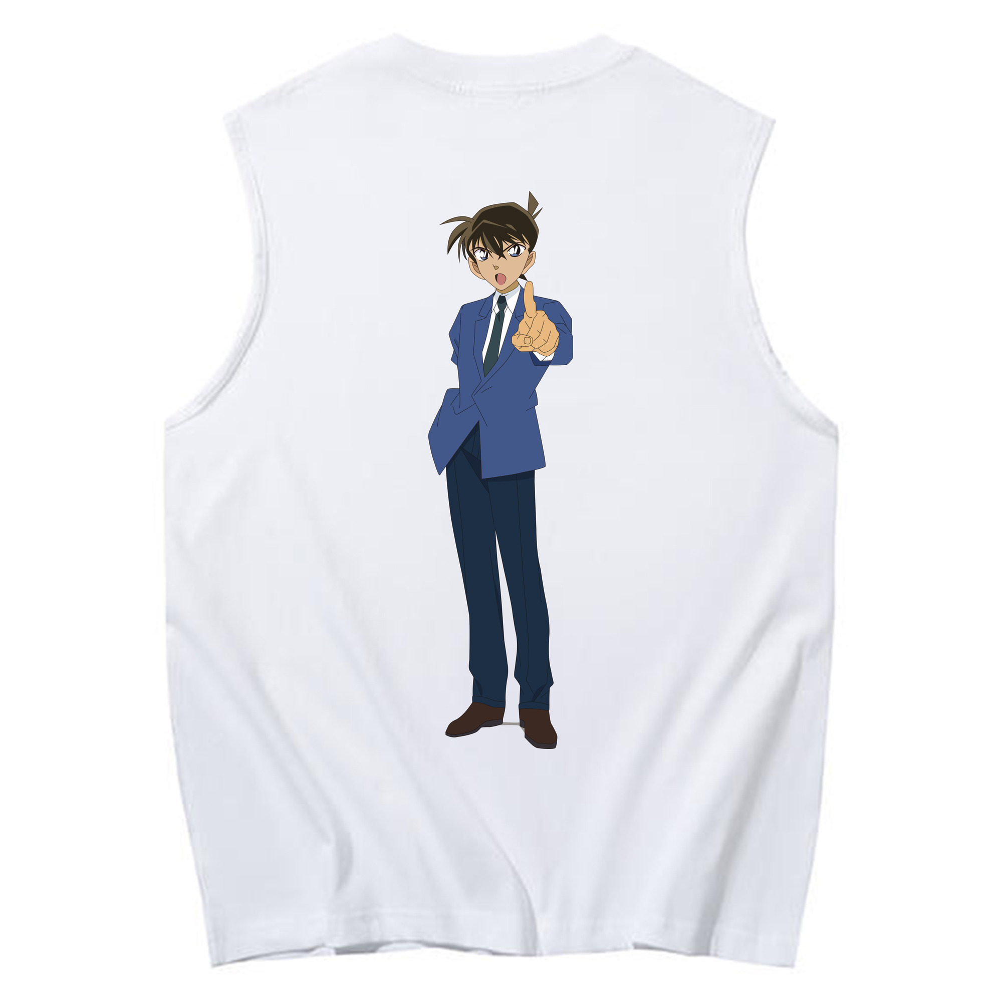 （画像用） 名探偵コナン 江戸川 コナン Detective Conan Conan Edogawa コットン100％タンクトップ（背面プリント）