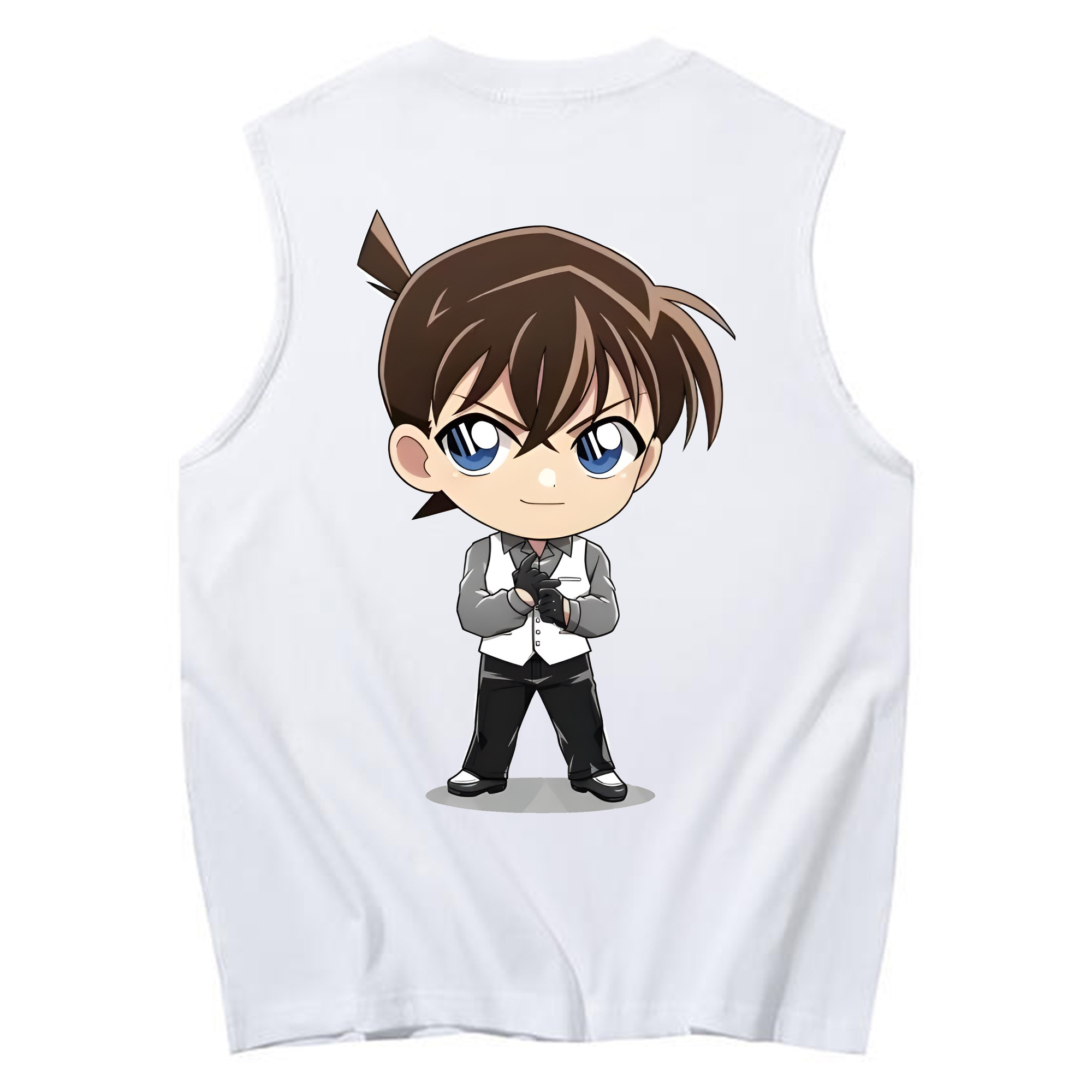 （画像用） 名探偵コナン 江戸川 コナン Detective Conan Conan Edogawa コットン100％タンクトップ（背面プリント）