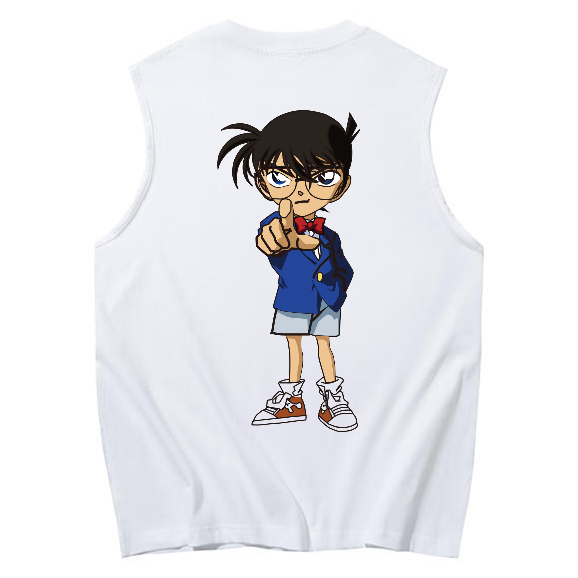 （画像用） 名探偵コナン 江戸川 コナン Detective Conan Conan Edogawa コットン100％タンクトップ（背面プリント）