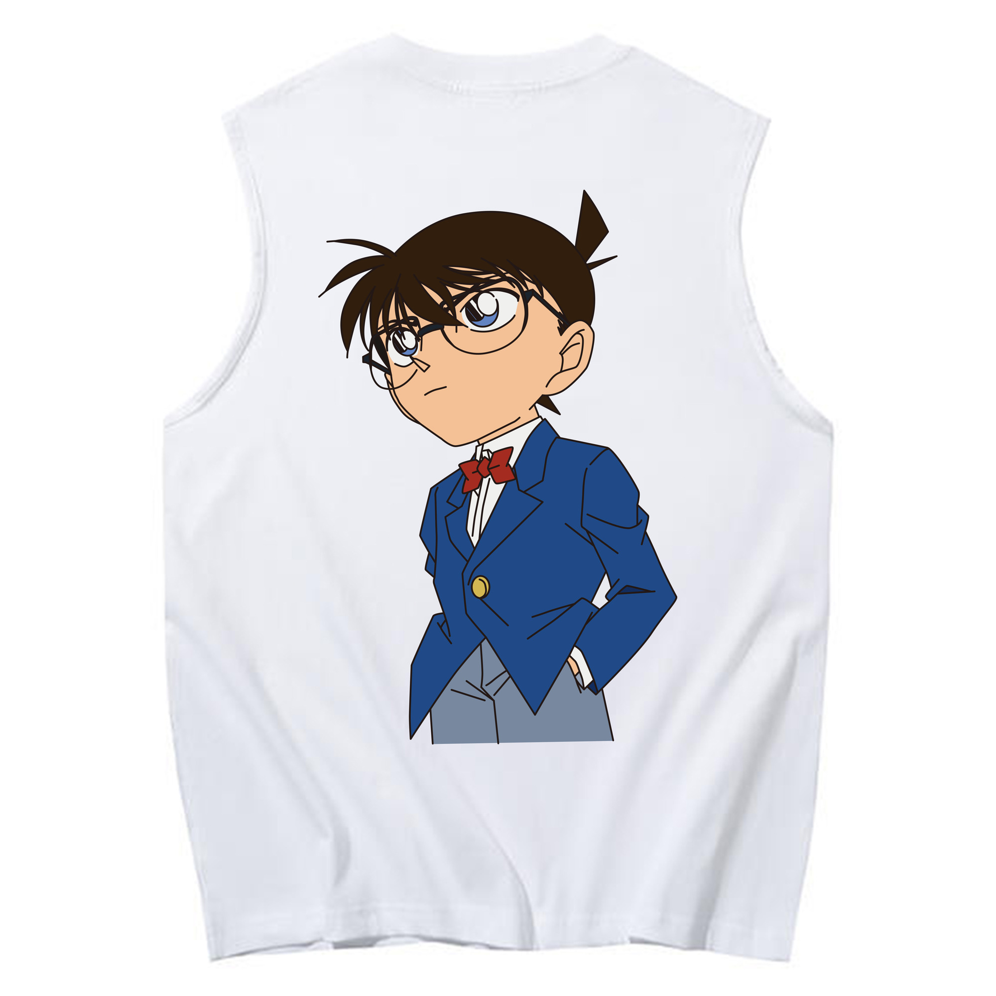 （画像用） 名探偵コナン 江戸川 コナン Detective Conan Conan Edogawa コットン100％タンクトップ（背面プリント）