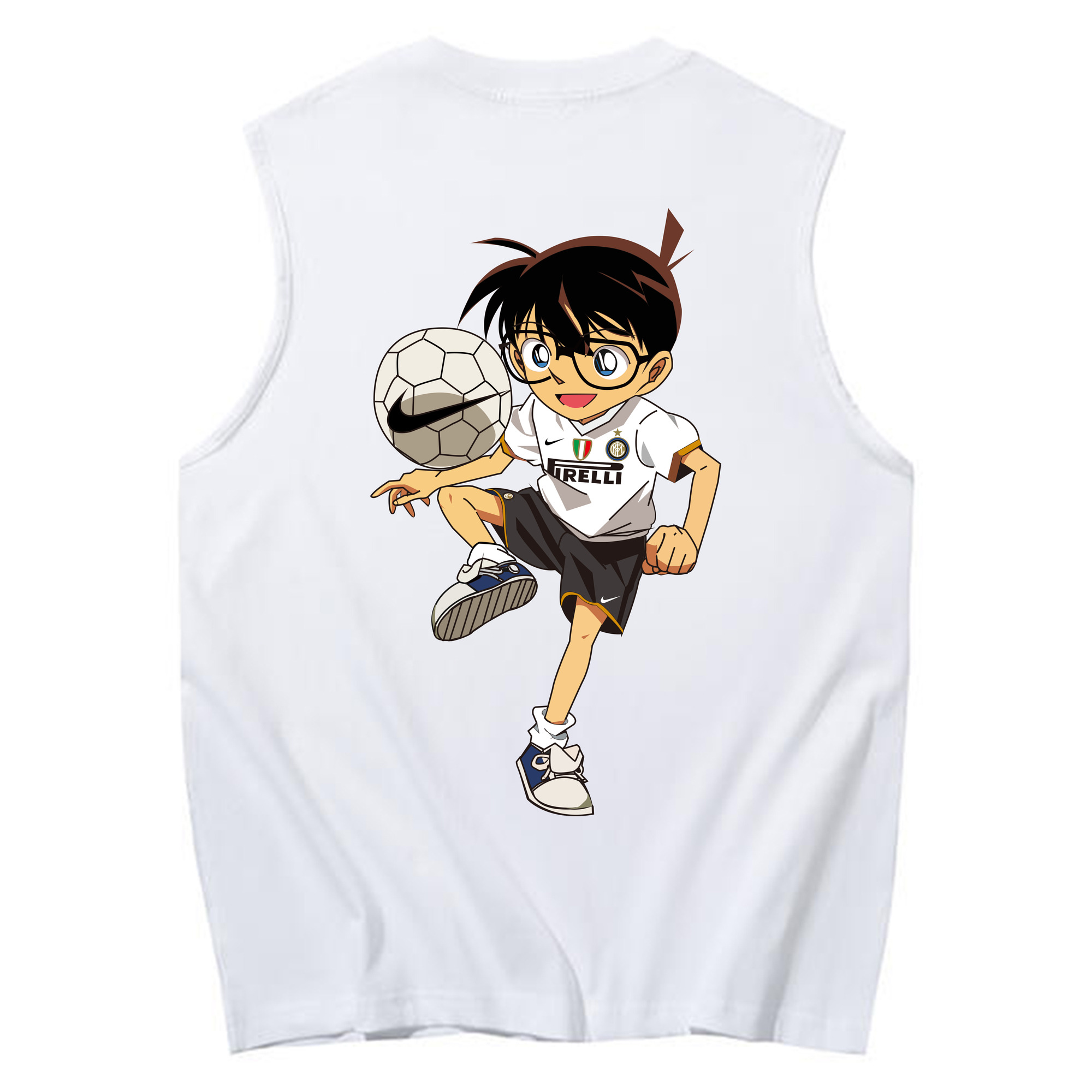 （画像用） 名探偵コナン 江戸川 コナン Detective Conan Conan Edogawa コットン100％タンクトップ（背面プリント）