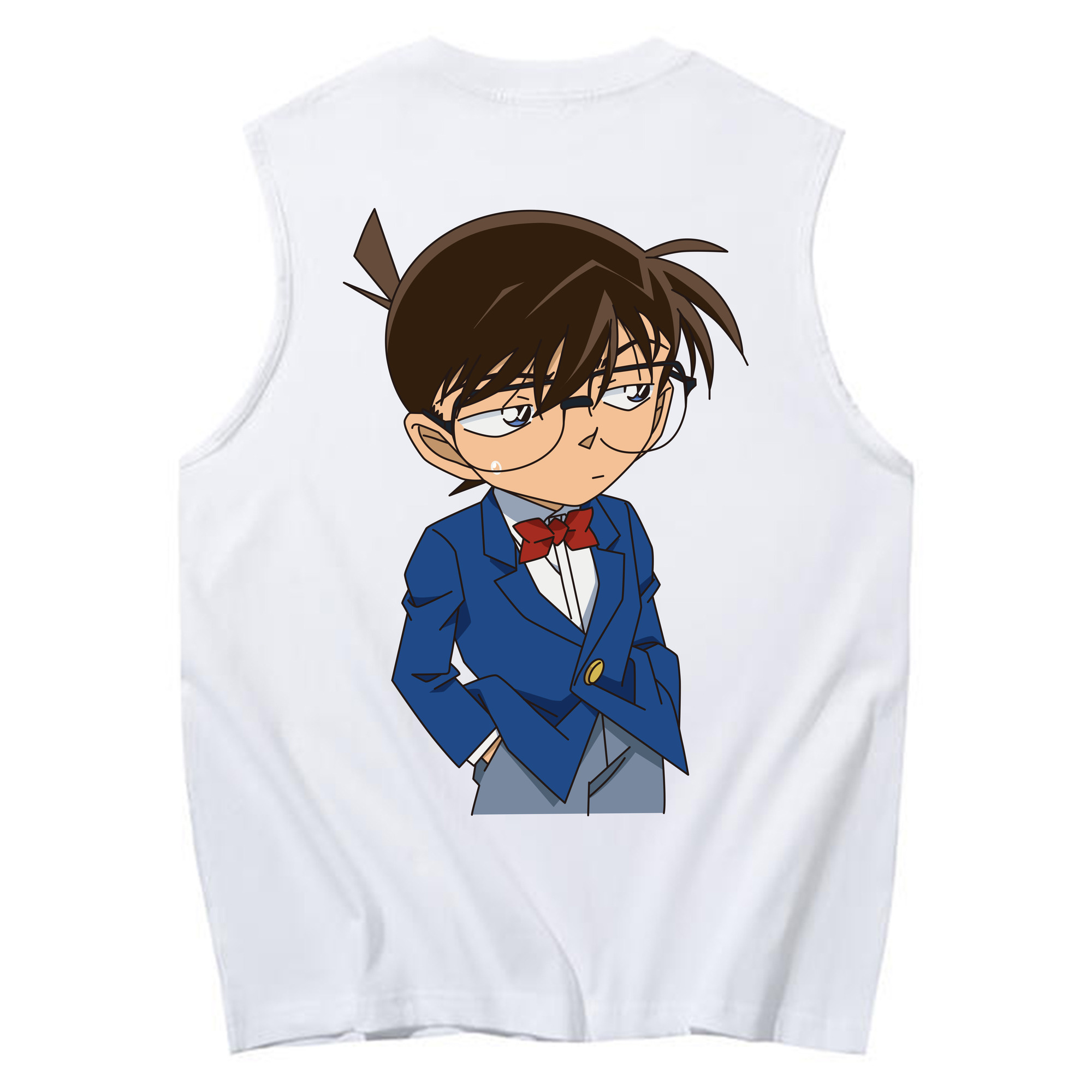 （画像用） 名探偵コナン 江戸川 コナン Detective Conan Conan Edogawa コットン100％タンクトップ（背面プリント）
