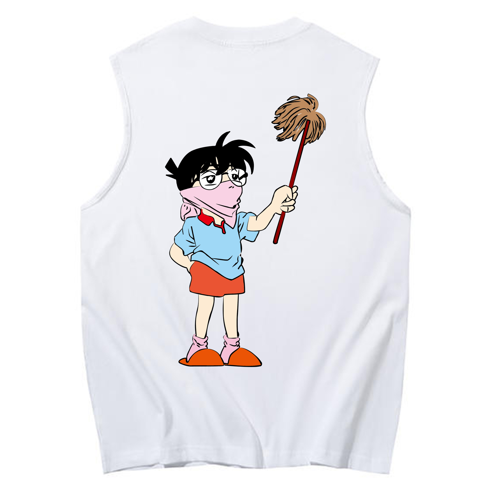 （画像用） 名探偵コナン 江戸川 コナン Detective Conan Conan Edogawa コットン100％タンクトップ（背面プリント）
