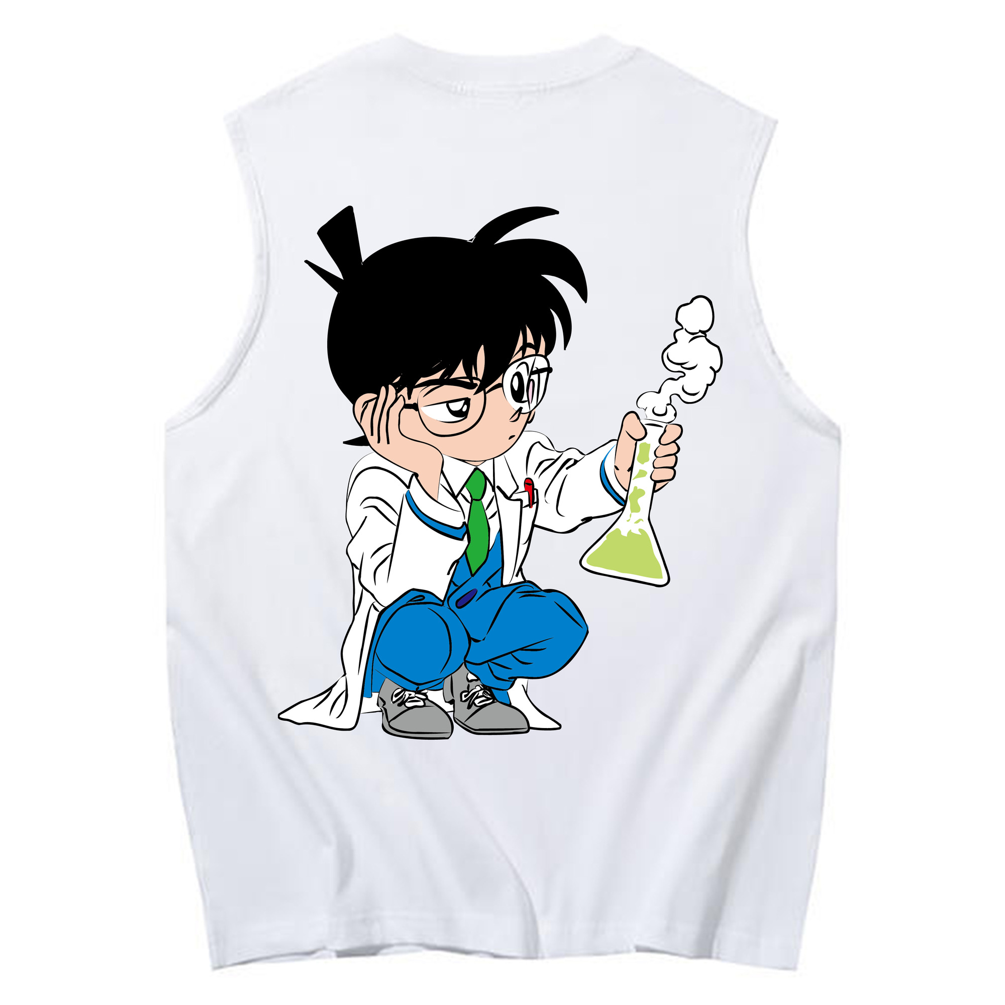 （画像用） 名探偵コナン 江戸川 コナン Detective Conan Conan Edogawa コットン100％タンクトップ（背面プリント）