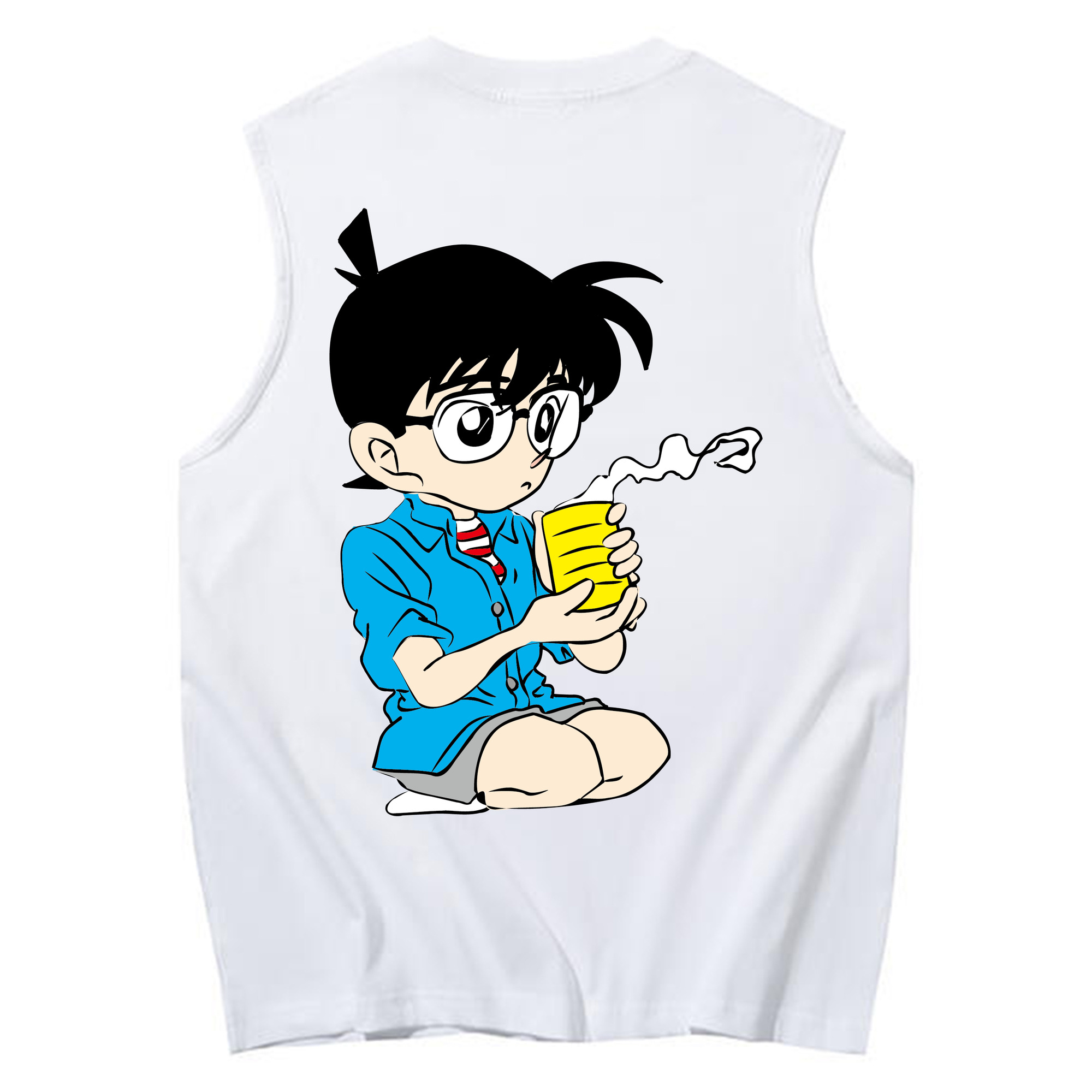 （画像用） 名探偵コナン 江戸川 コナン Detective Conan Conan Edogawa コットン100％タンクトップ（背面プリント）