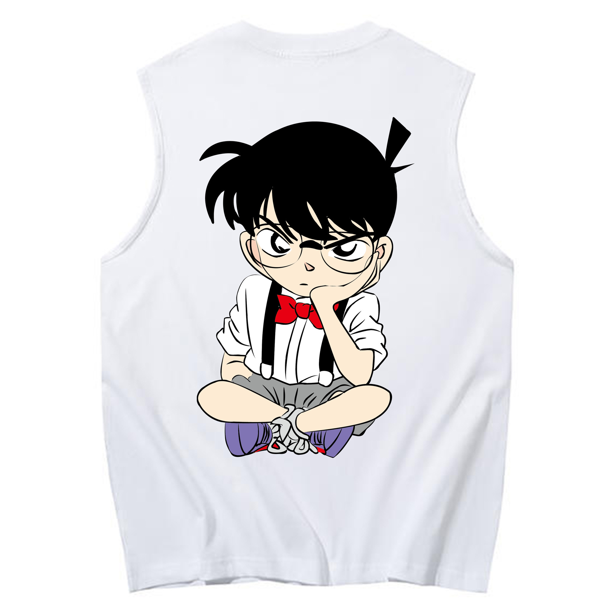 （画像用） 名探偵コナン 江戸川 コナン Detective Conan Conan Edogawa コットン100％タンクトップ（背面プリント）