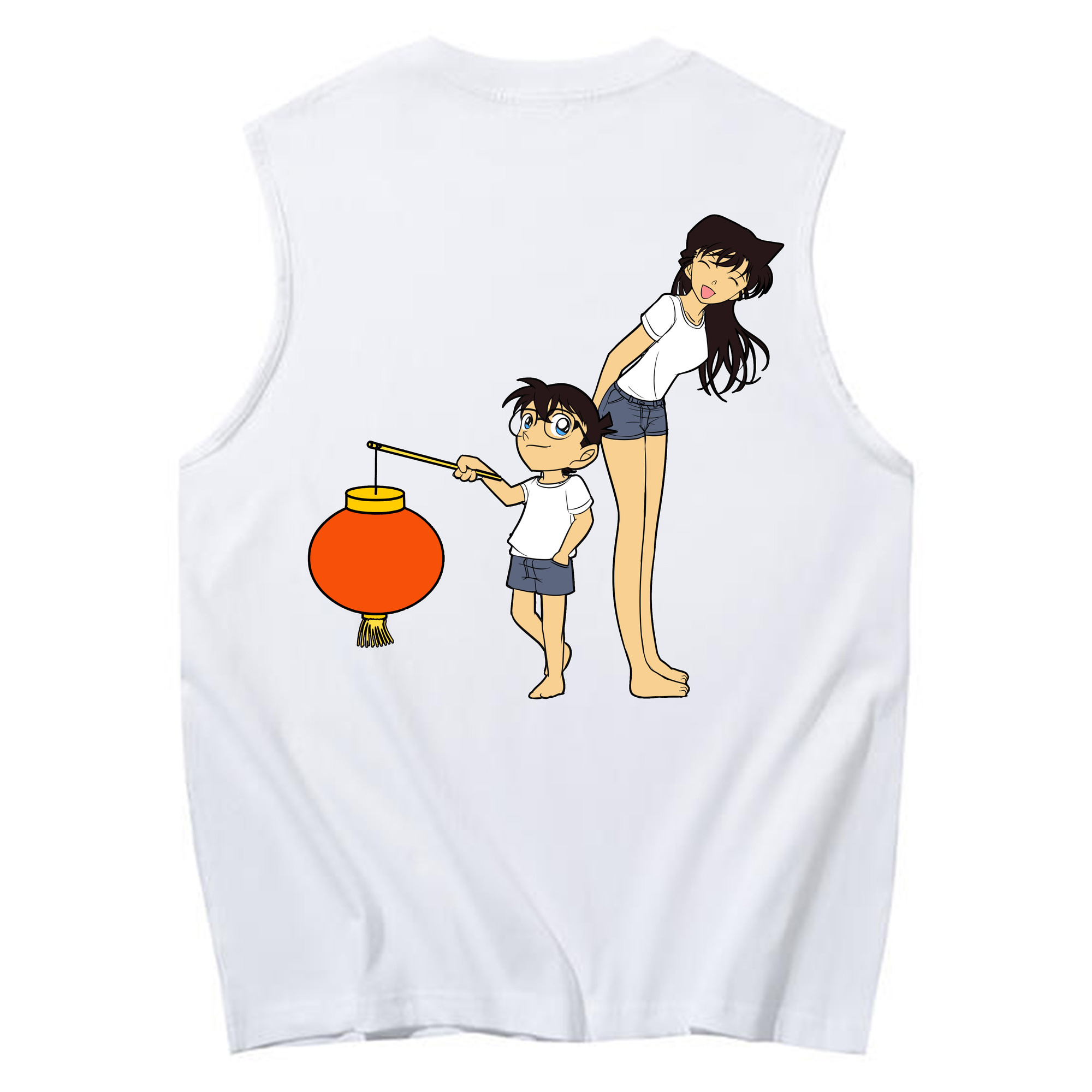 （画像用） 名探偵コナン 毛利 蘭 もうり らん、モーリ ラン Detective Conan Rachel Moore コットン100％タンクトップ（背面プリント）