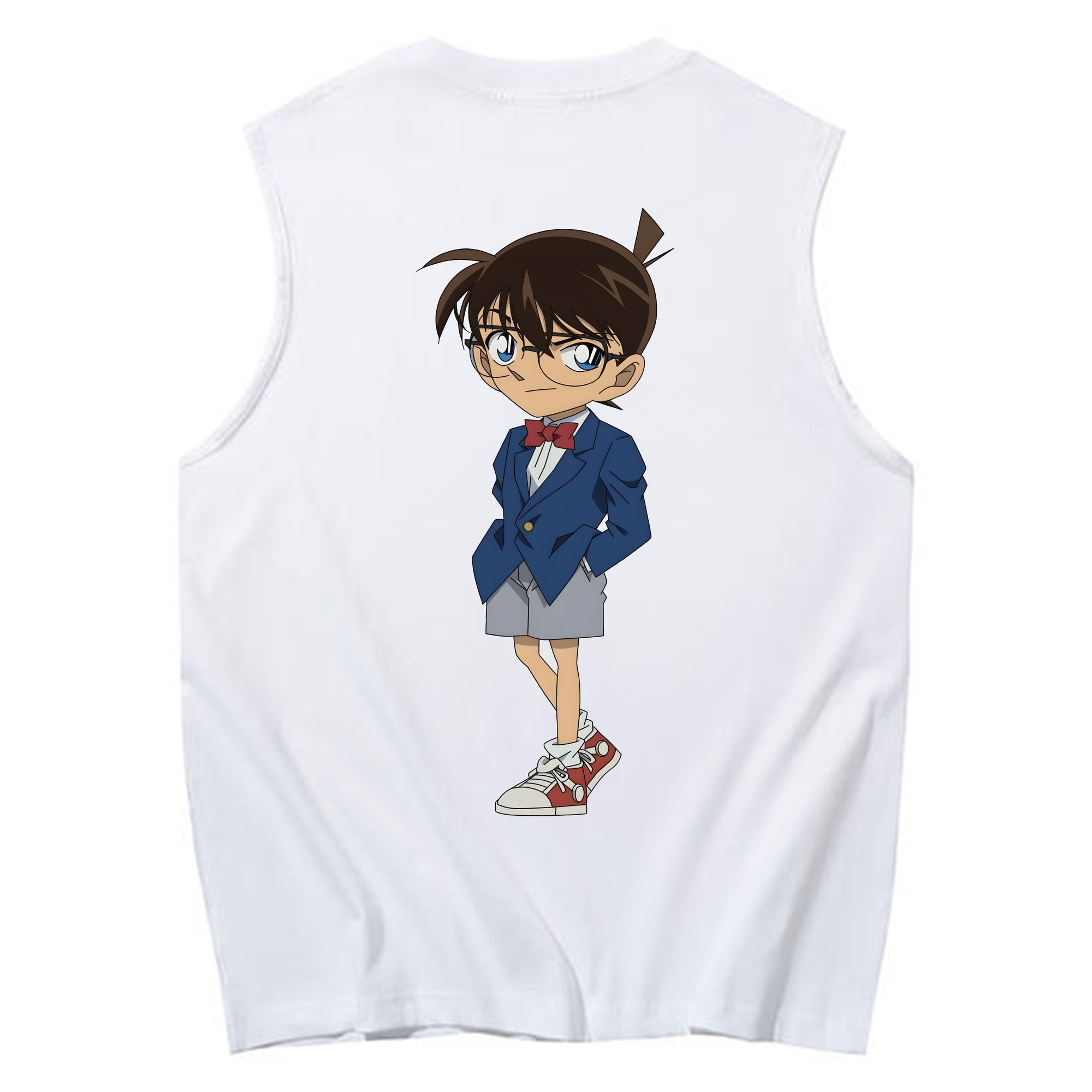 （画像用） 名探偵コナン 江戸川 コナン Detective Conan Conan Edogawa コットン100％タンクトップ（背面プリント）