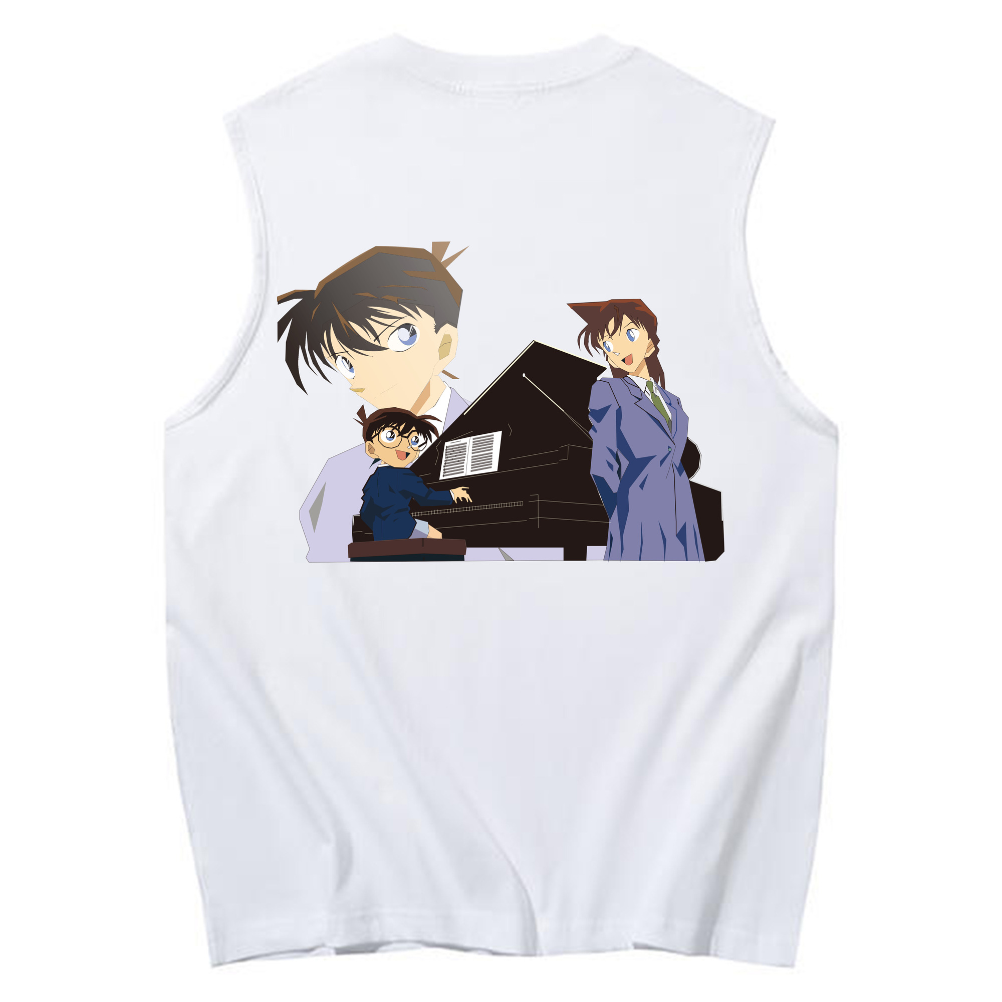 （画像用） 名探偵コナン 毛利 蘭 もうり らん、モーリ ラン Detective Conan Rachel Moore コットン100％タンクトップ（背面プリント）
