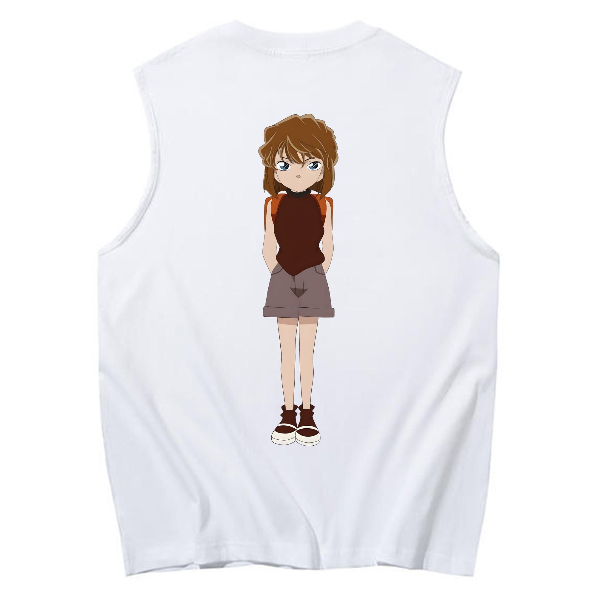 （画像用） 名探偵コナン 灰原 哀 はいばら あい Detective Conan Anita Hailey、Vi Graythorn Haibara Ai コットン100％タンクトップ（背面プリント）