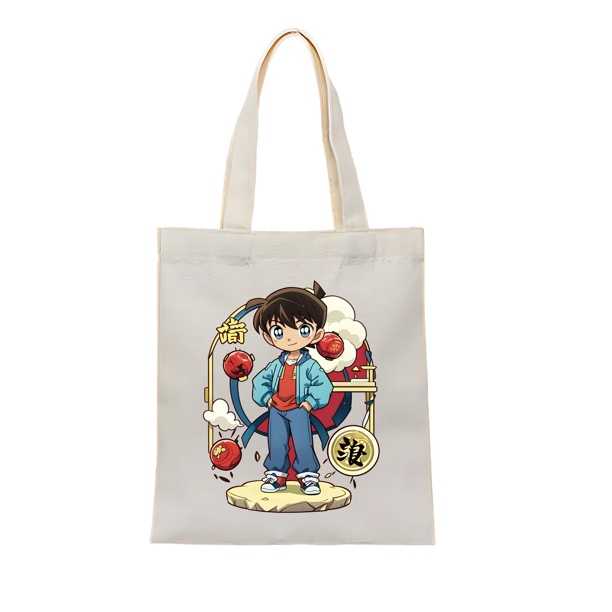 （画像用） 名探偵コナン 江戸川 コナン Detective Conan Conan Edogawa 縦型キャンバス生地手提げバッグ　トートバッグ