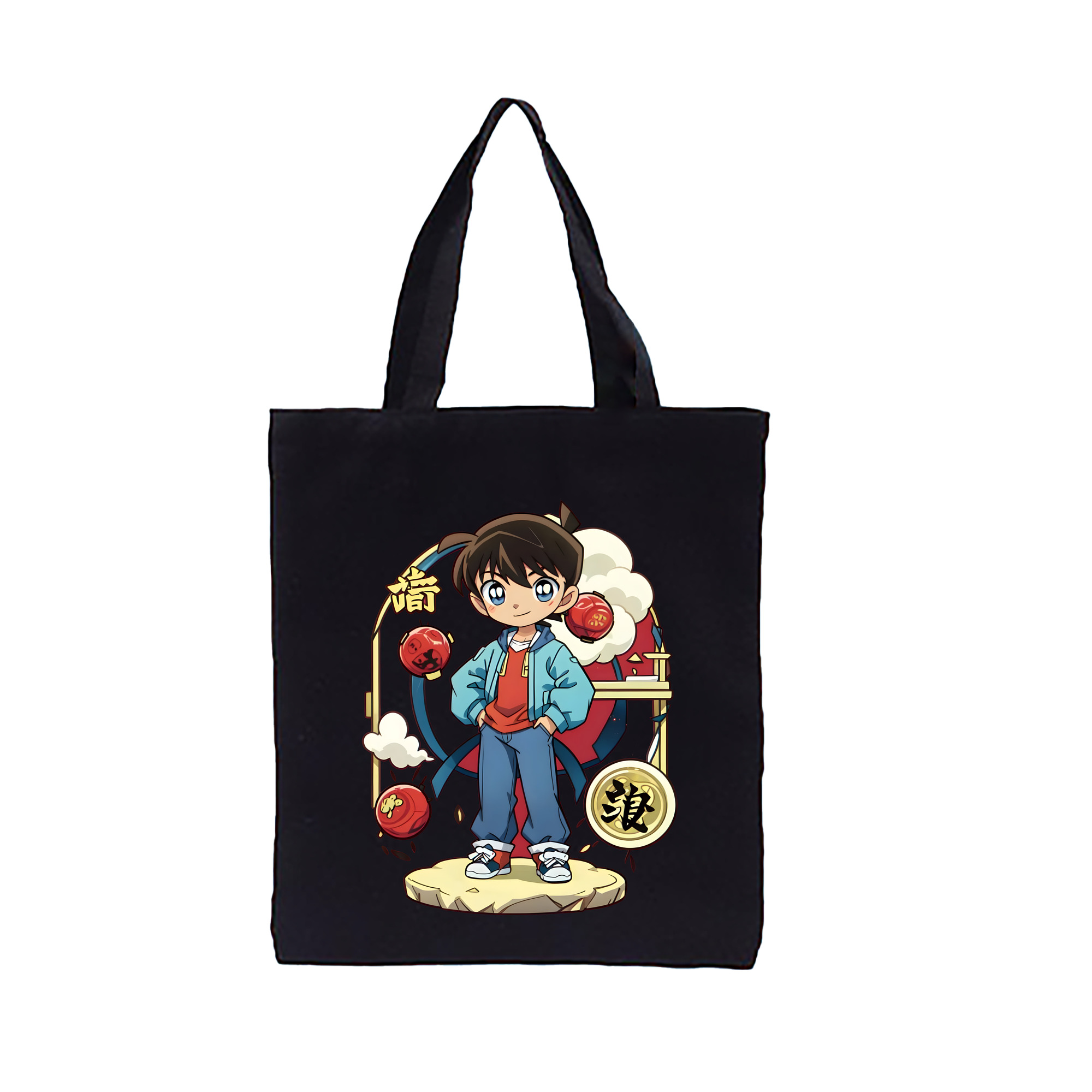 （画像用） 名探偵コナン 江戸川 コナン Detective Conan Conan Edogawa 縦型キャンバス生地手提げバッグ　トートバッグ