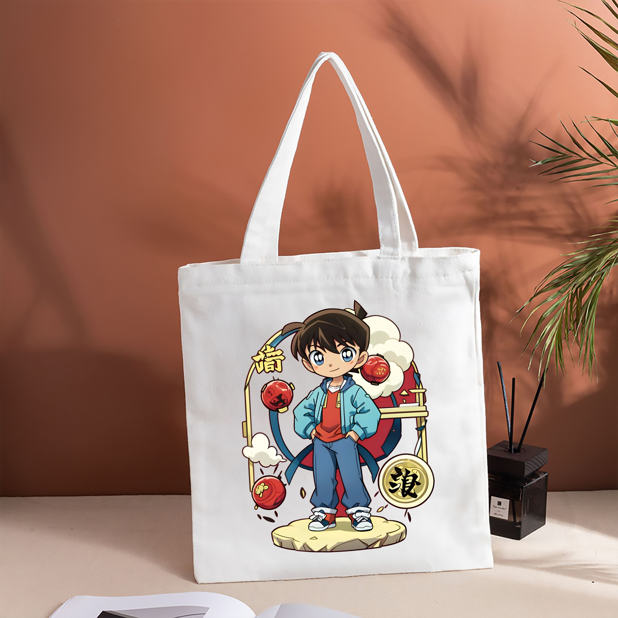 名探偵コナン 江戸川 コナン Detective Conan Conan Edogawa 縦型キャンバス生地手提げバッグ　トートバッグ