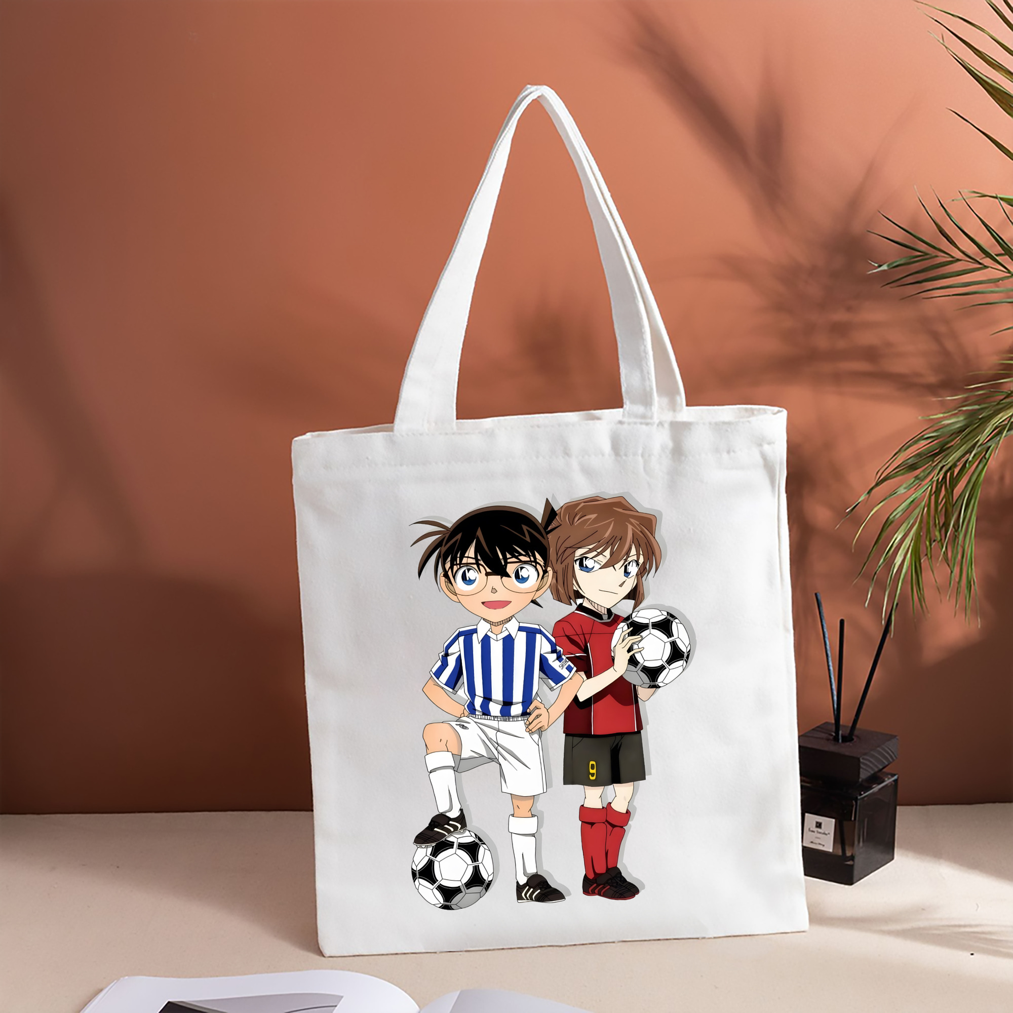 名探偵コナン 灰原 哀 はいばら あい Detective Conan Anita Hailey、Vi Graythorn Haibara Ai 縦型キャンバス生地手提げバッグ　トートバッグ