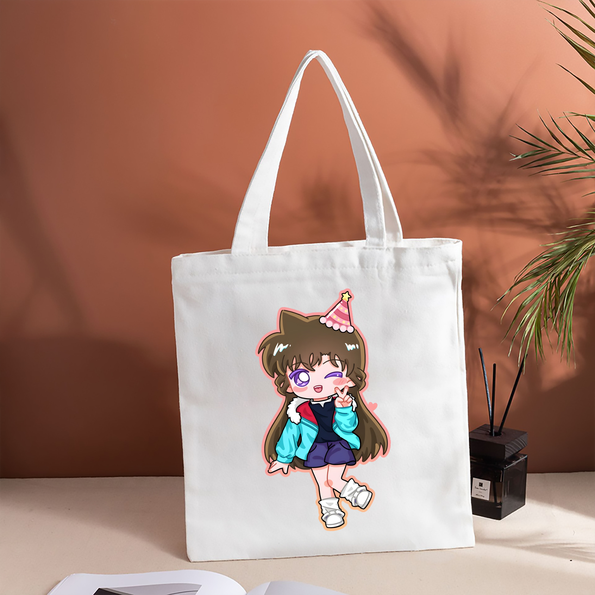 名探偵コナン 毛利 蘭 もうり らん、モーリ ラン Detective Conan Rachel Moore 縦型キャンバス生地手提げバッグ　トートバッグ