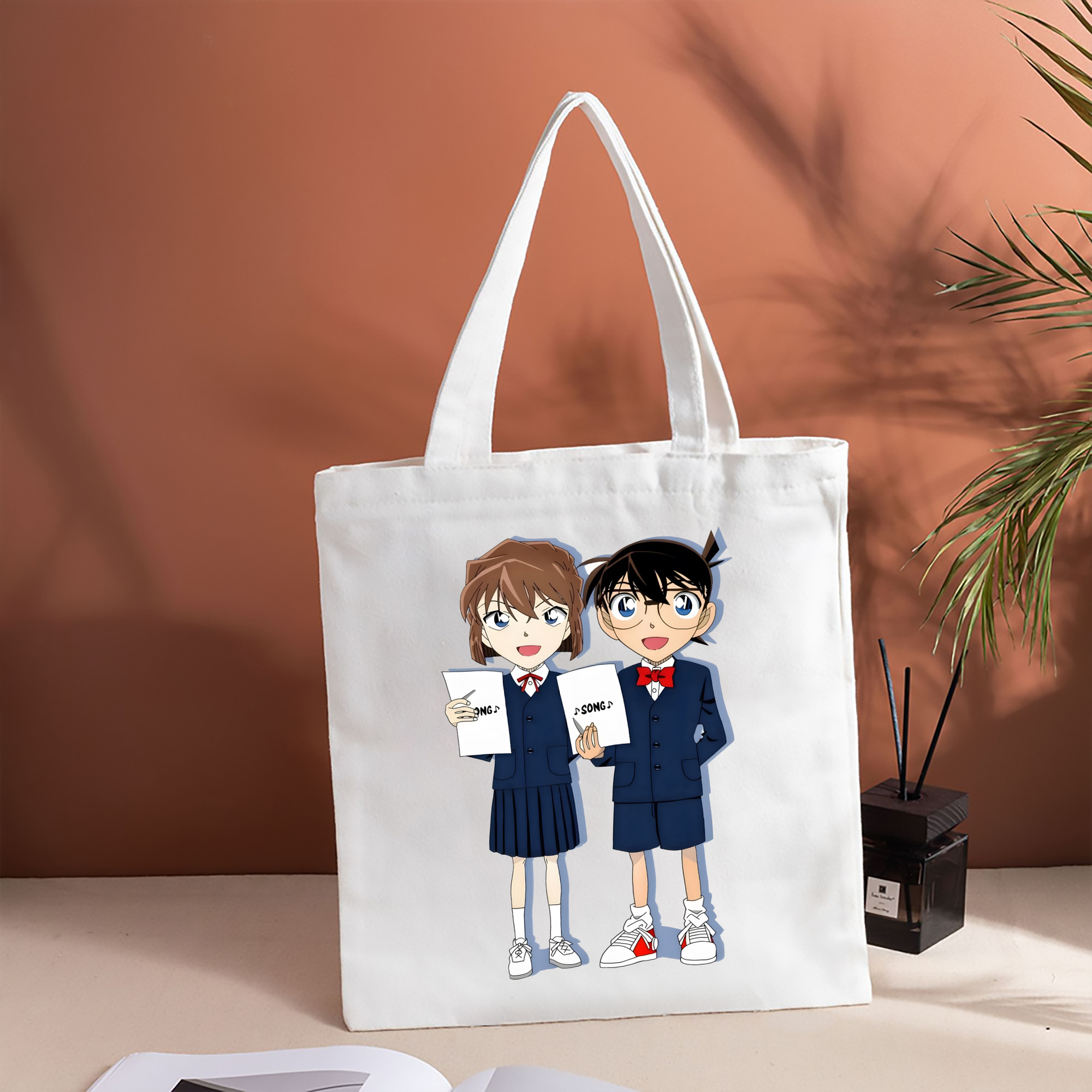 名探偵コナン 灰原 哀 はいばら あい Detective Conan Anita Hailey、Vi Graythorn Haibara Ai 縦型キャンバス生地手提げバッグ　トートバッグ