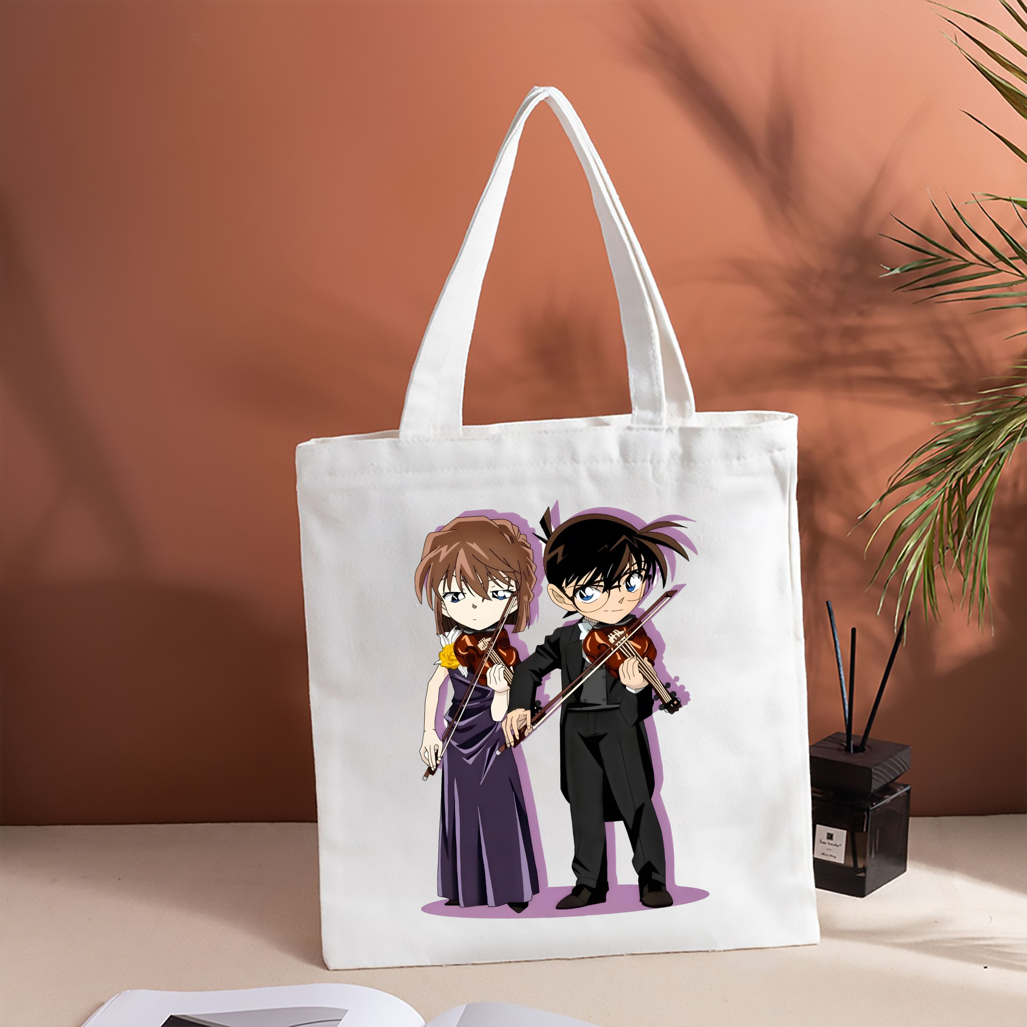 名探偵コナン 灰原 哀 はいばら あい Detective Conan Anita Hailey、Vi Graythorn Haibara Ai 縦型キャンバス生地手提げバッグ　トートバッグ