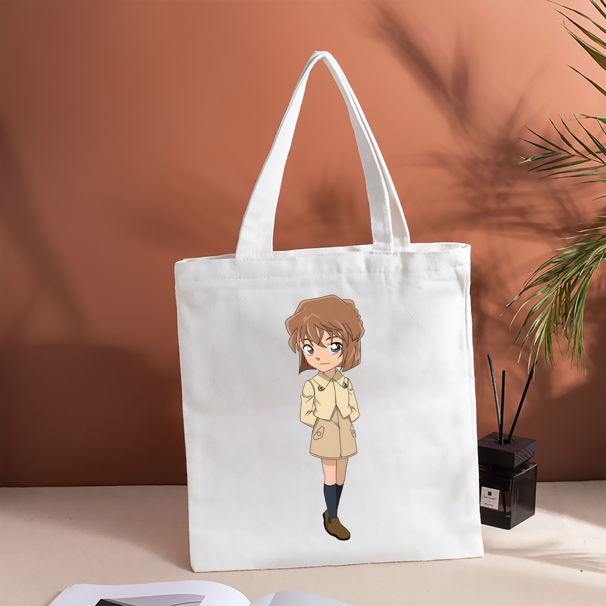 名探偵コナン 灰原 哀 はいばら あい Detective Conan Anita Hailey、Vi Graythorn Haibara Ai 縦型キャンバス生地手提げバッグ　トートバッグ