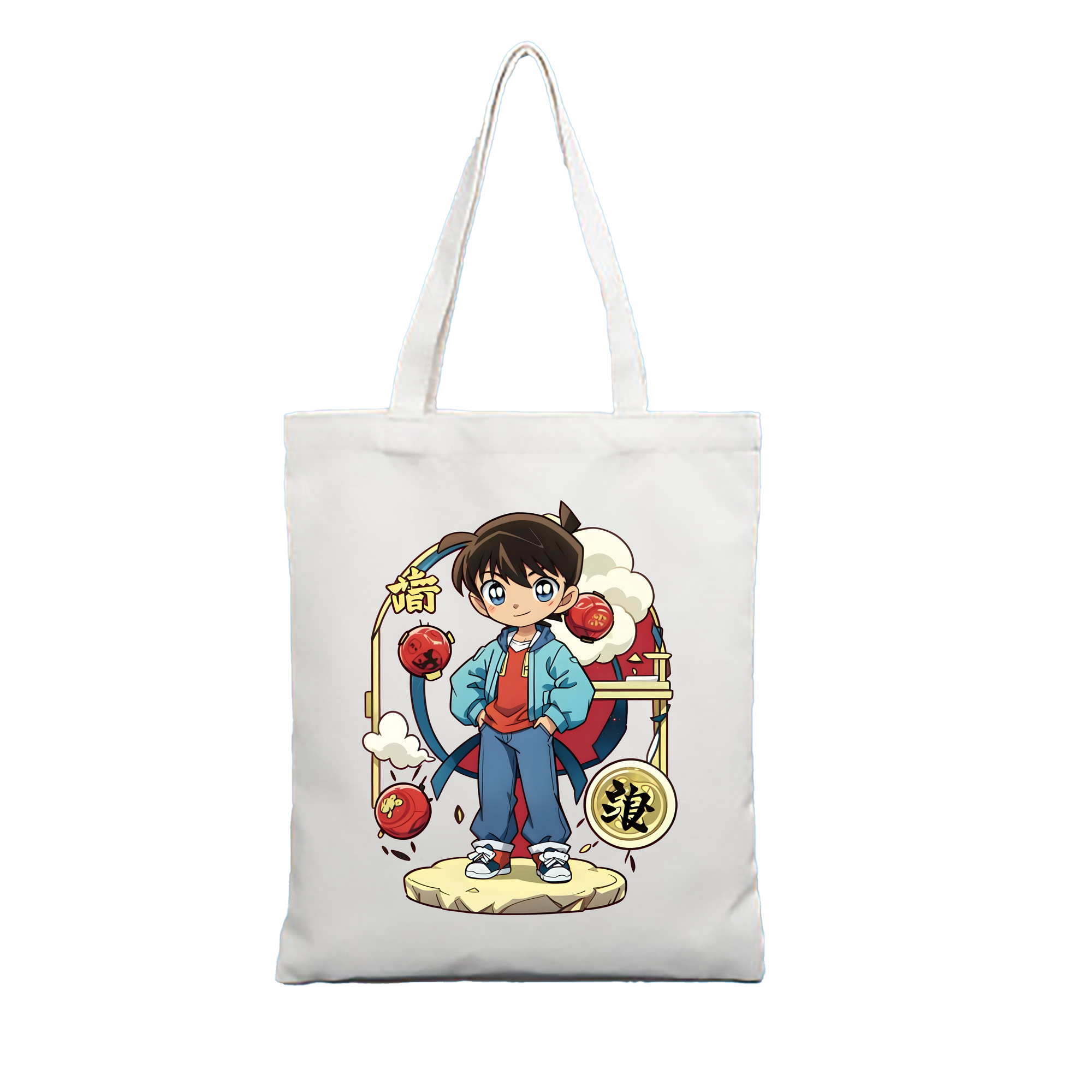 （画像用） 名探偵コナン 江戸川 コナン Detective Conan Conan Edogawa 縦型キャンバス生地手提げバッグ　トートバッグ