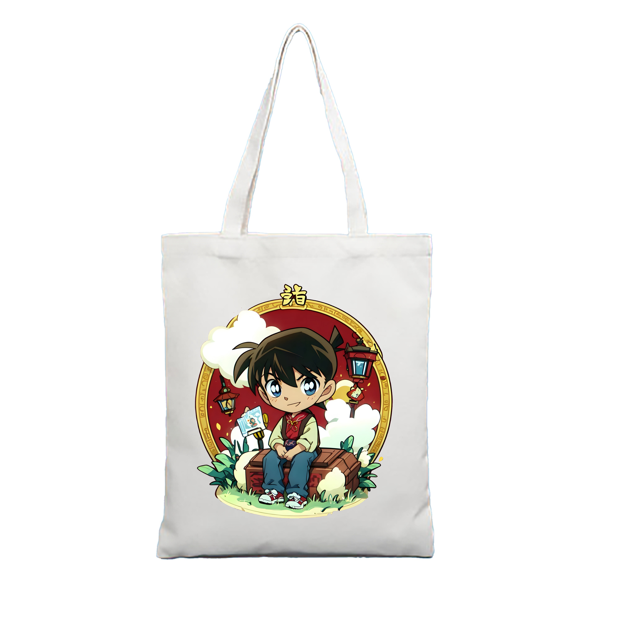 （画像用） 名探偵コナン 江戸川 コナン Detective Conan Conan Edogawa 縦型キャンバス生地手提げバッグ　トートバッグ