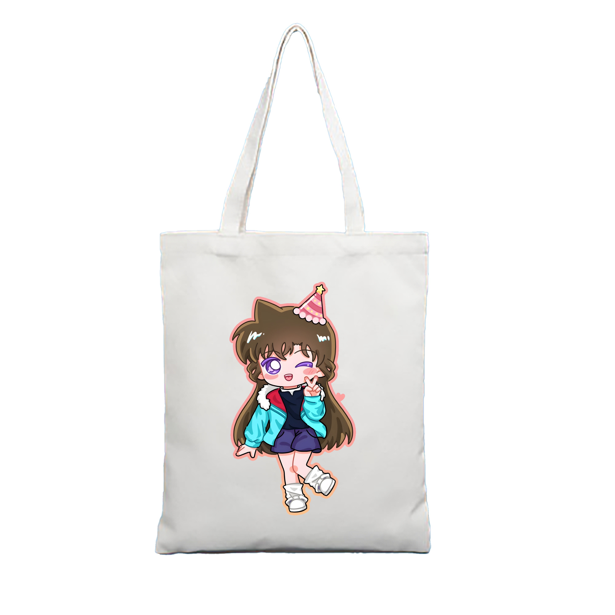 （画像用） 名探偵コナン 毛利 蘭 もうり らん、モーリ ラン Detective Conan Rachel Moore 縦型キャンバス生地手提げバッグ　トートバッグ