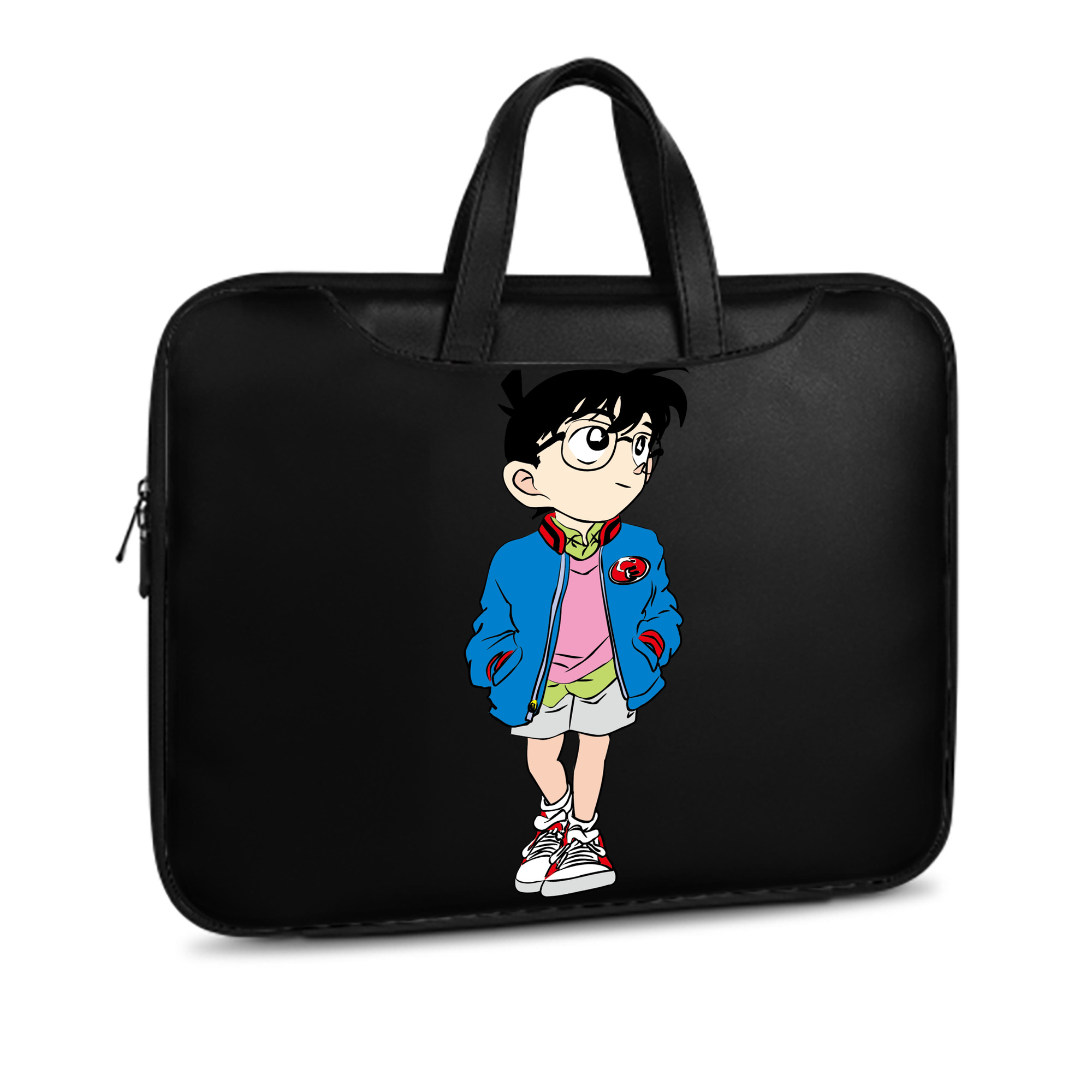 （画像用） 名探偵コナン 江戸川 コナン Detective Conan Conan Edogawa レザーラップトップバッグ　ノートパソコンケース