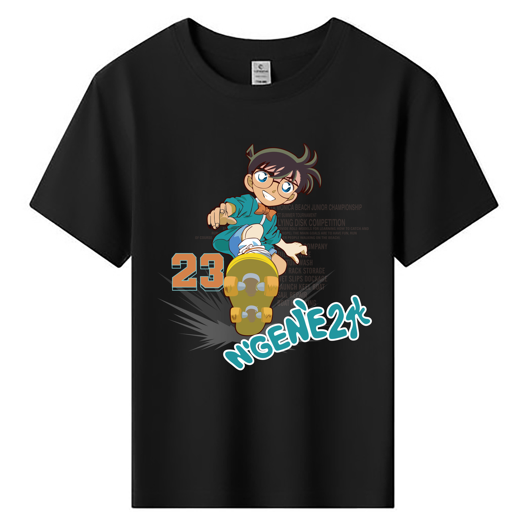 （画像用） 名探偵コナン 江戸川 コナン Detective Conan Conan Edogawa 綿100％キッズTシャツ（フロントプリント）
