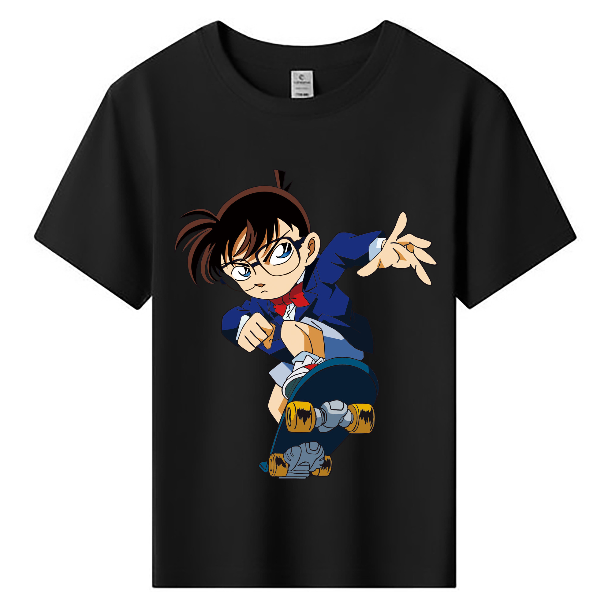 （画像用） 名探偵コナン 江戸川 コナン Detective Conan Conan Edogawa 綿100％キッズTシャツ（フロントプリント）