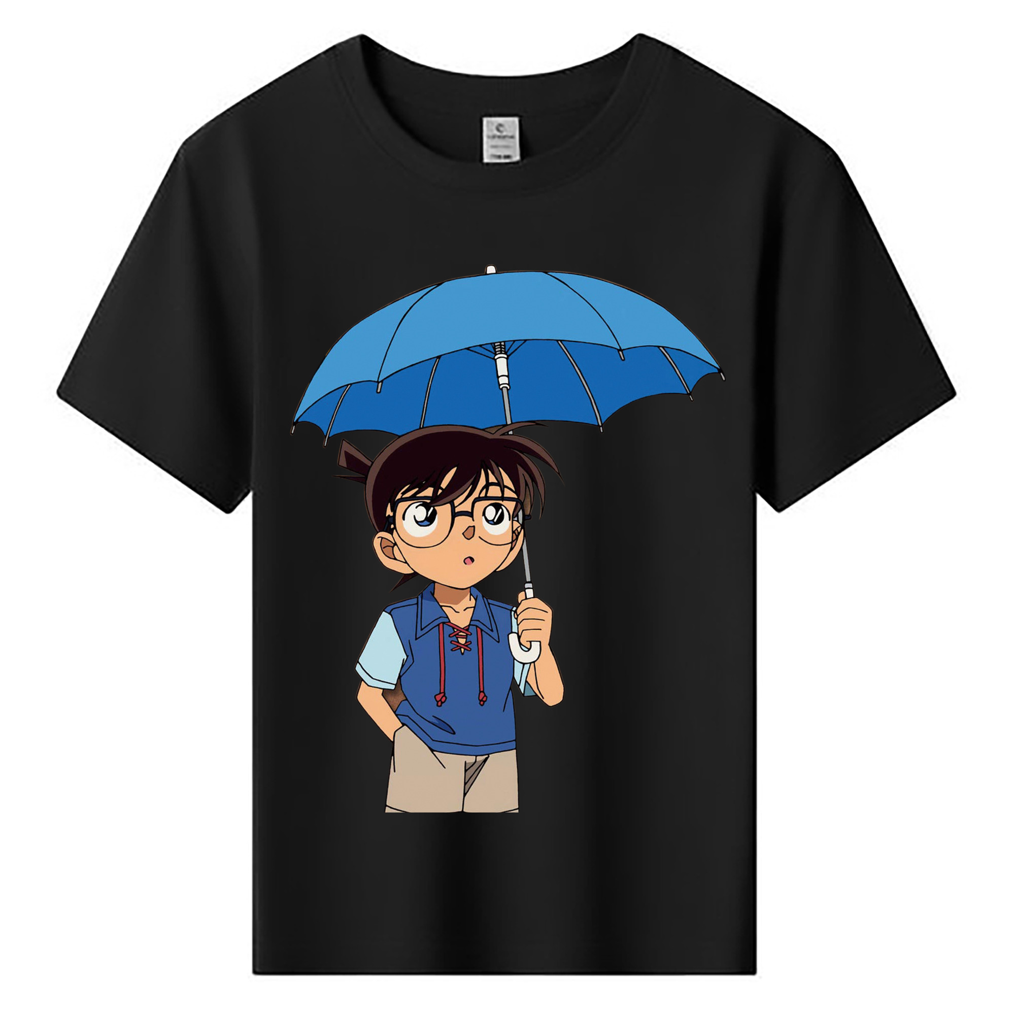 （画像用） 名探偵コナン 江戸川 コナン Detective Conan Conan Edogawa 綿100％キッズTシャツ（フロントプリント）