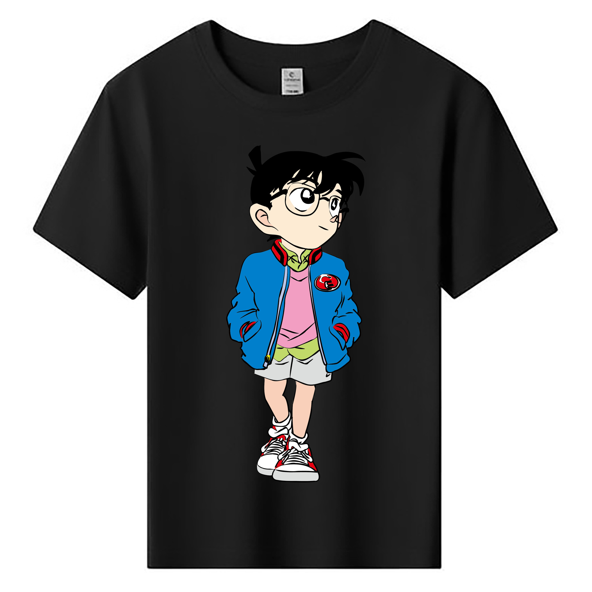 （画像用） 名探偵コナン 江戸川 コナン Detective Conan Conan Edogawa 綿100％キッズTシャツ（フロントプリント）