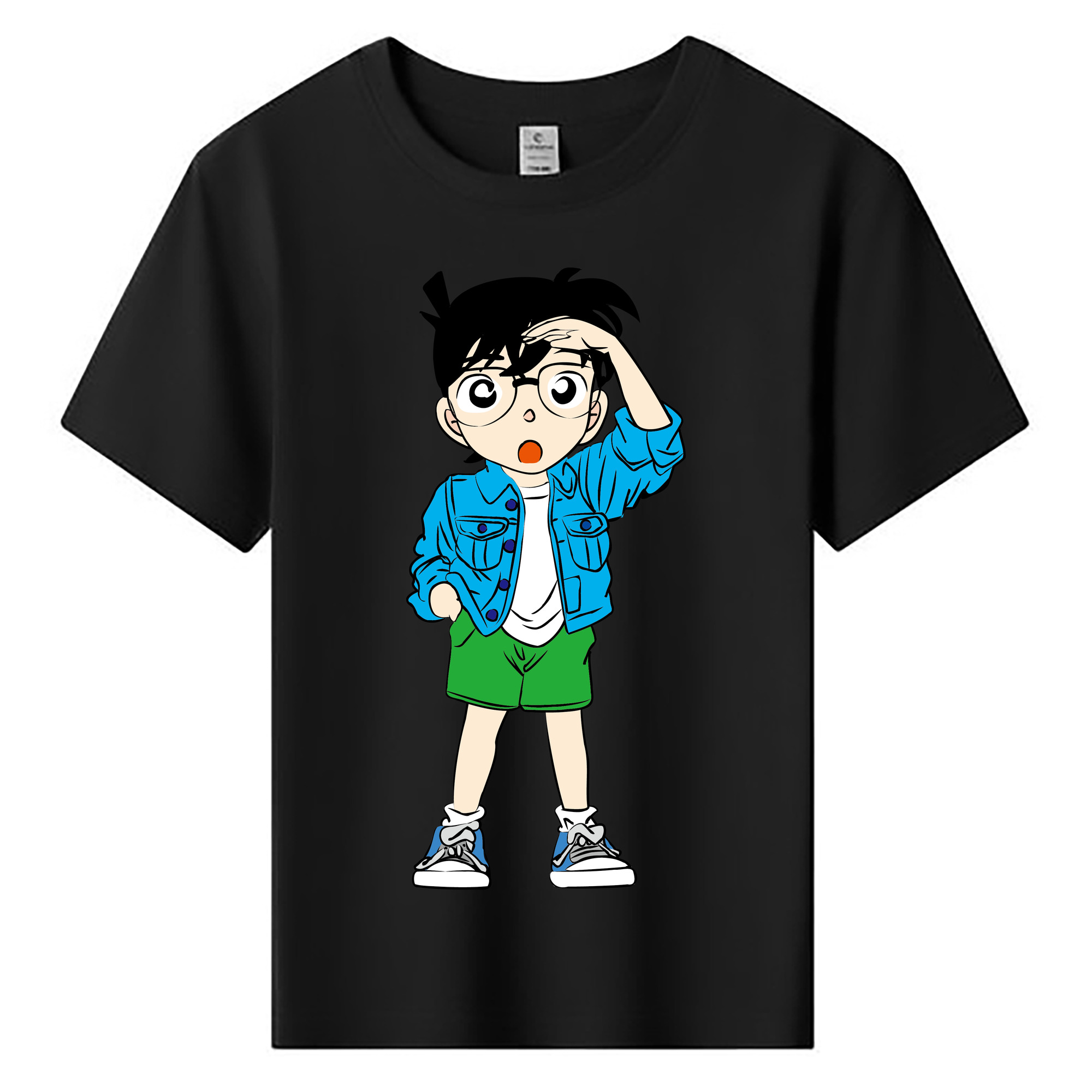 （画像用） 名探偵コナン 江戸川 コナン Detective Conan Conan Edogawa 綿100％キッズTシャツ（フロントプリント）