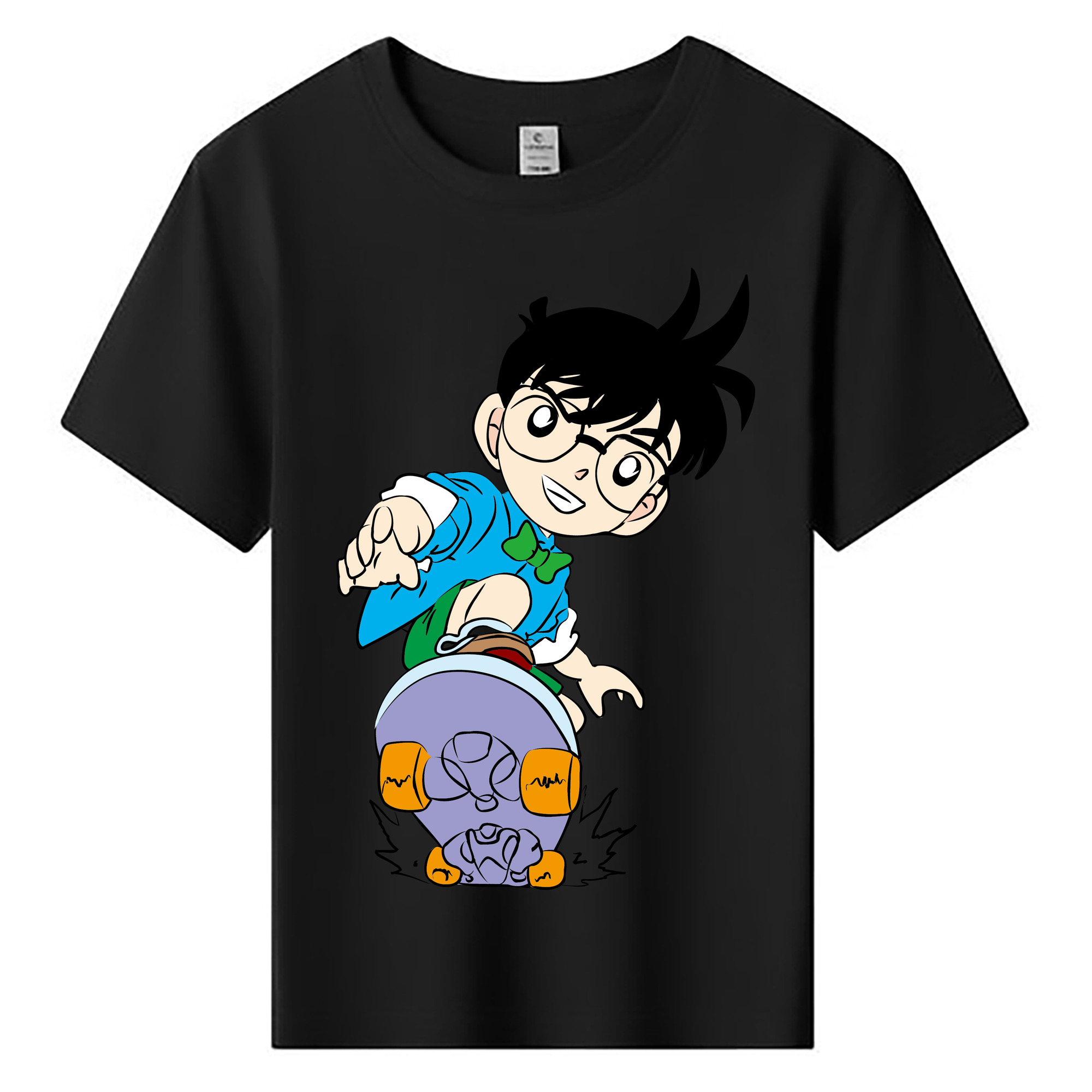 （画像用） 名探偵コナン 江戸川 コナン Detective Conan Conan Edogawa 綿100％キッズTシャツ（フロントプリント）
