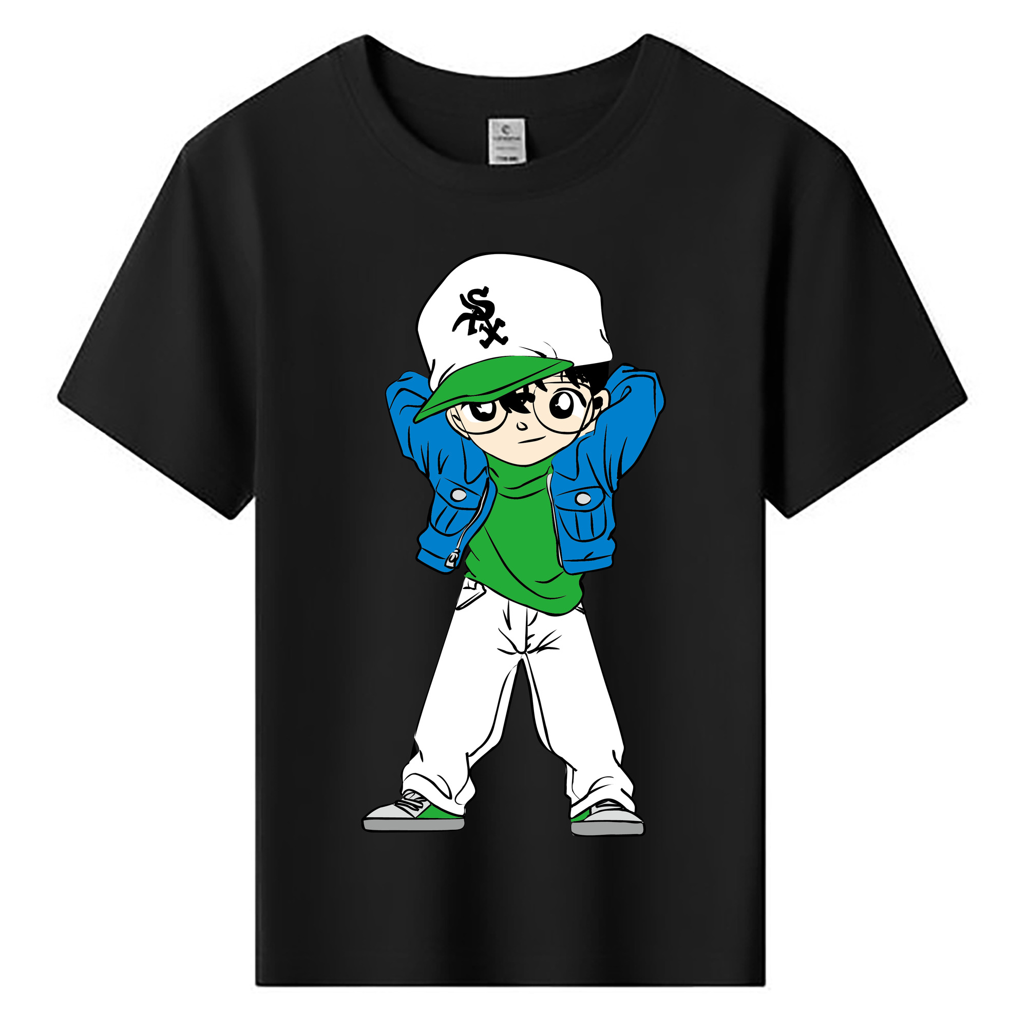 （画像用） 名探偵コナン 江戸川 コナン Detective Conan Conan Edogawa 綿100％キッズTシャツ（フロントプリント）