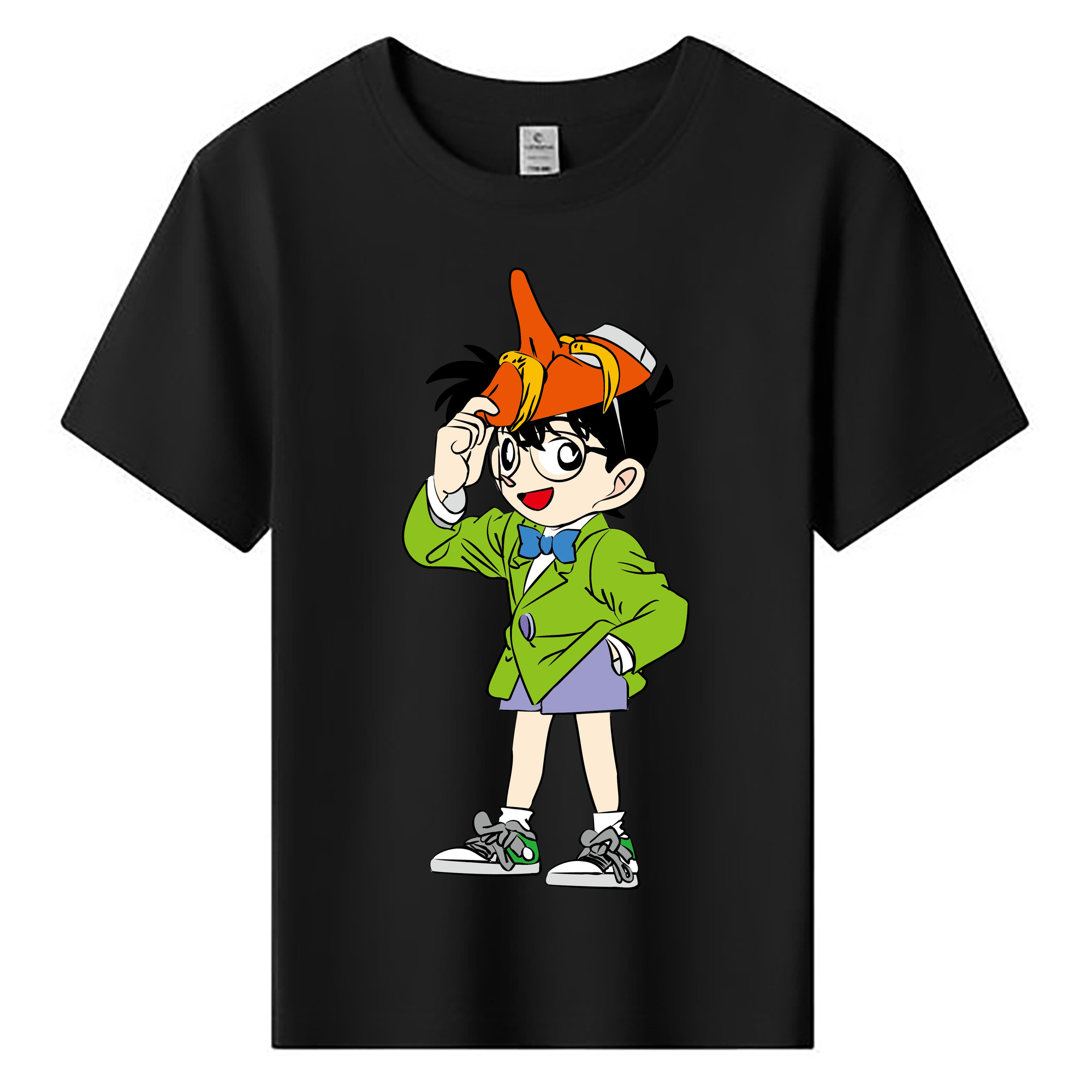 （画像用） 名探偵コナン 江戸川 コナン Detective Conan Conan Edogawa 綿100％キッズTシャツ（フロントプリント）