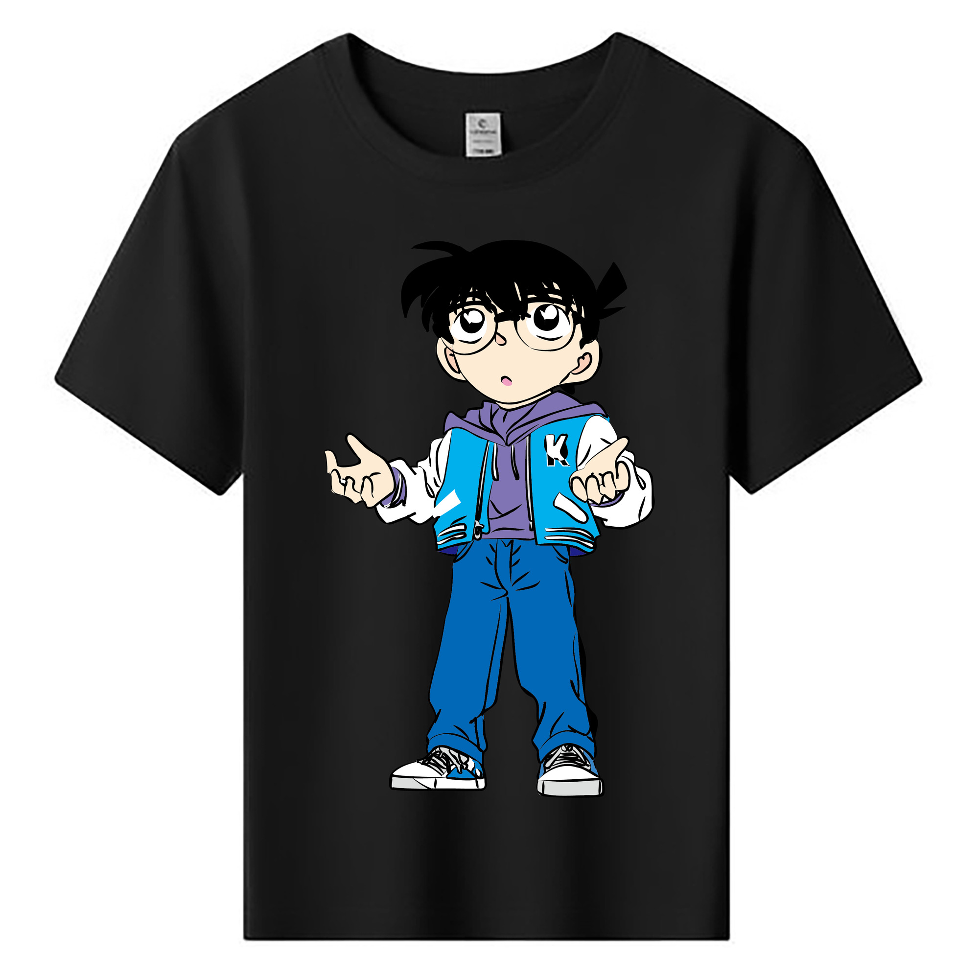 （画像用） 名探偵コナン 江戸川 コナン Detective Conan Conan Edogawa 綿100％キッズTシャツ（フロントプリント）