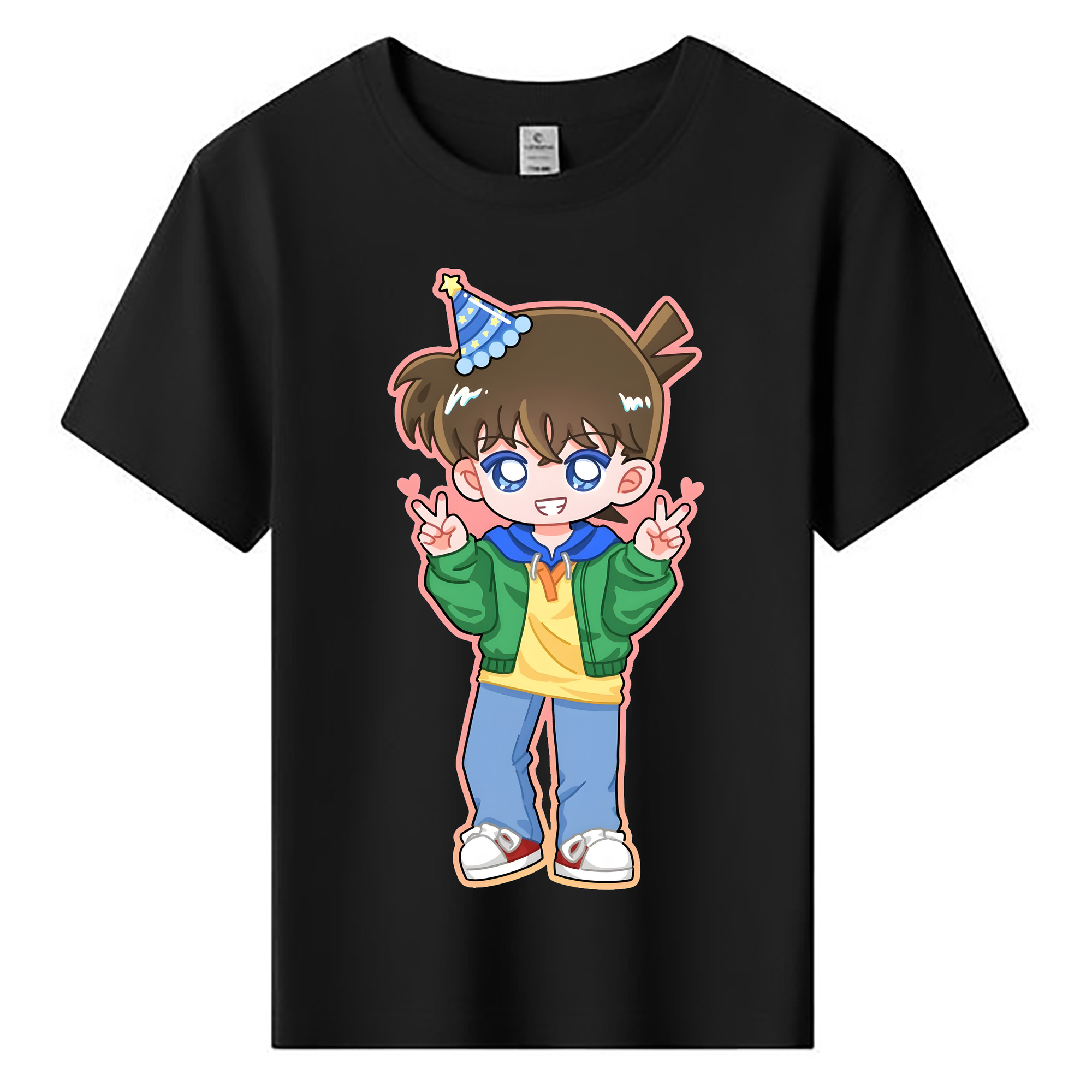 （画像用） 名探偵コナン 江戸川 コナン Detective Conan Conan Edogawa 綿100％キッズTシャツ（フロントプリント）