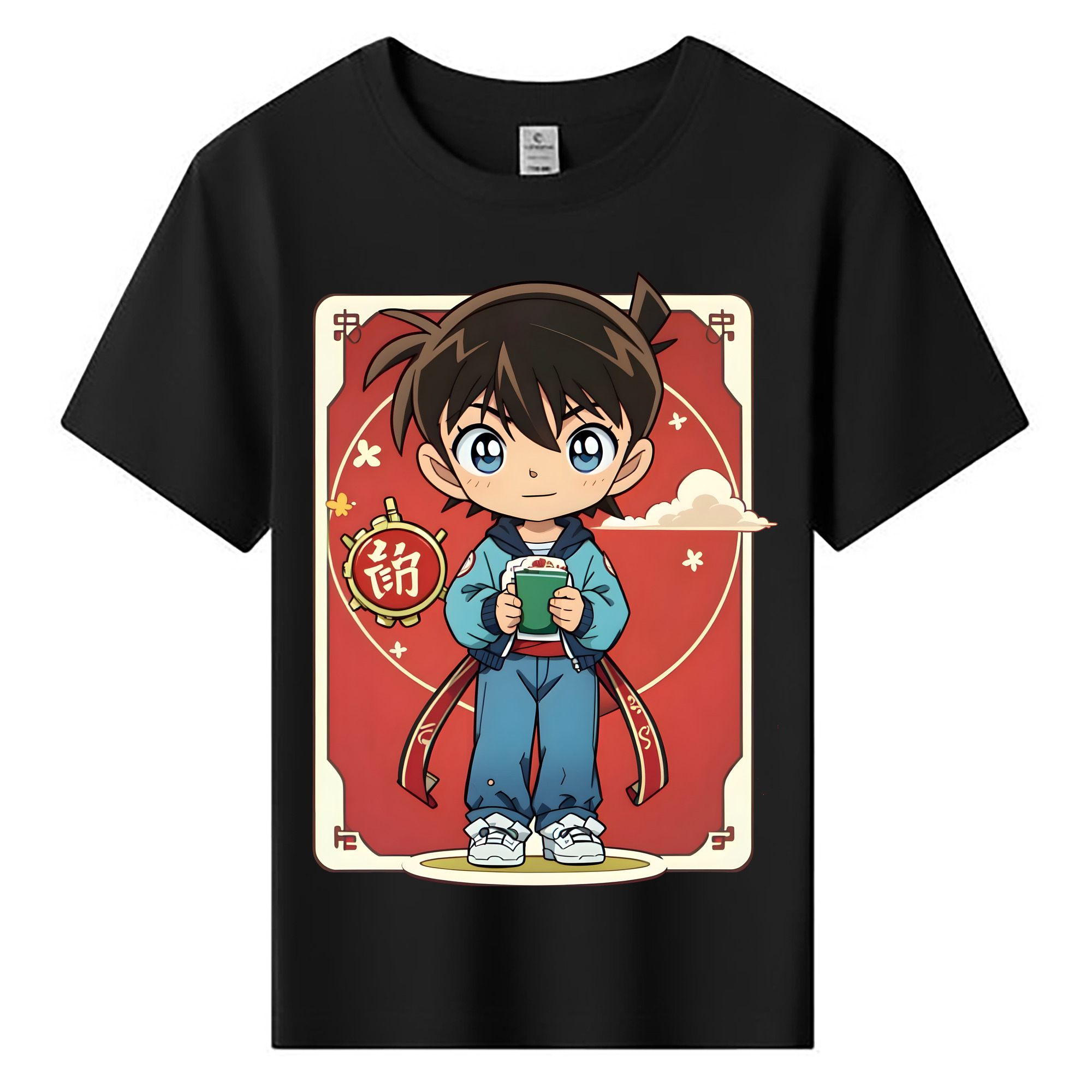 （画像用） 名探偵コナン 江戸川 コナン Detective Conan Conan Edogawa 綿100％キッズTシャツ（フロントプリント）