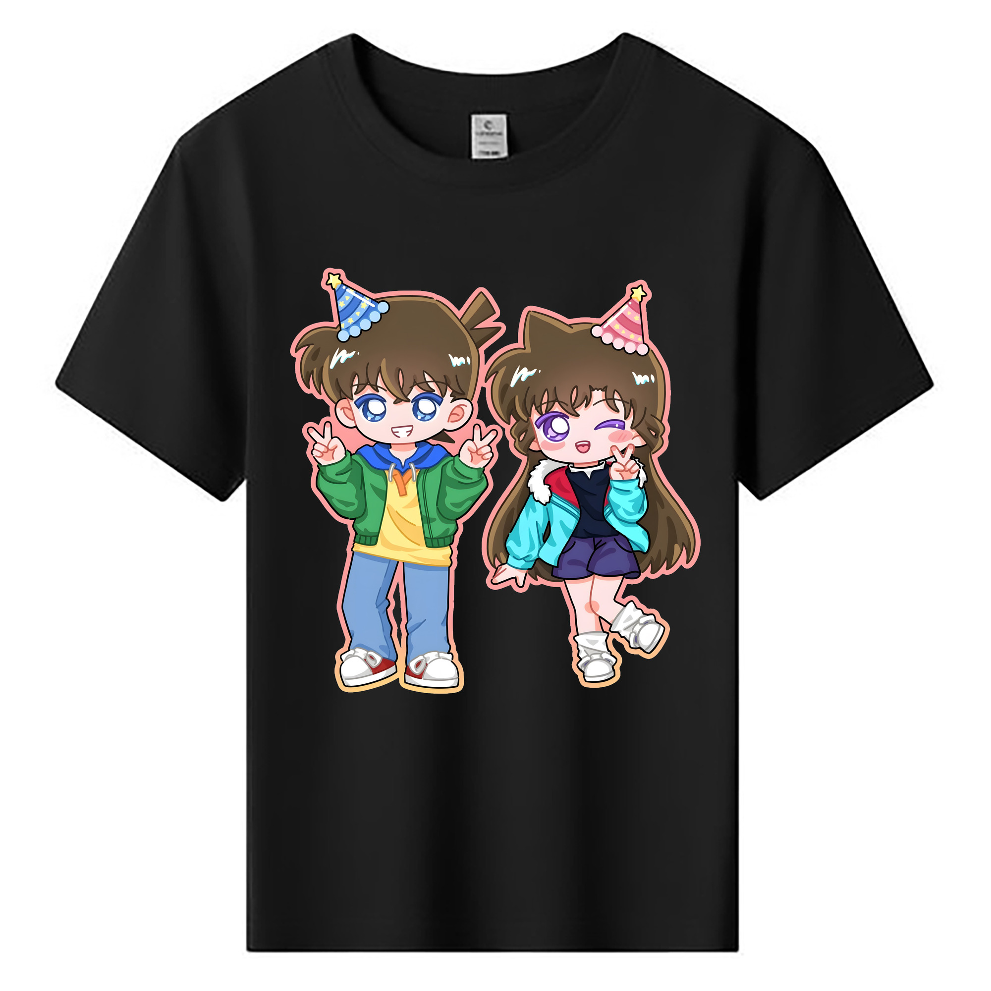 （画像用） 名探偵コナン 毛利 蘭 もうり らん、モーリ ラン Detective Conan Rachel Moore 綿100％キッズTシャツ（フロントプリント）