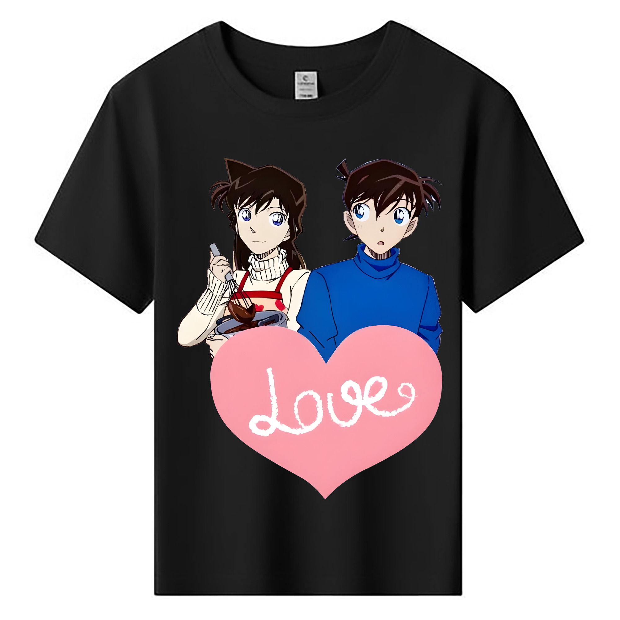 （画像用） 名探偵コナン 毛利 蘭 もうり らん、モーリ ラン Detective Conan Rachel Moore 綿100％キッズTシャツ（フロントプリント）